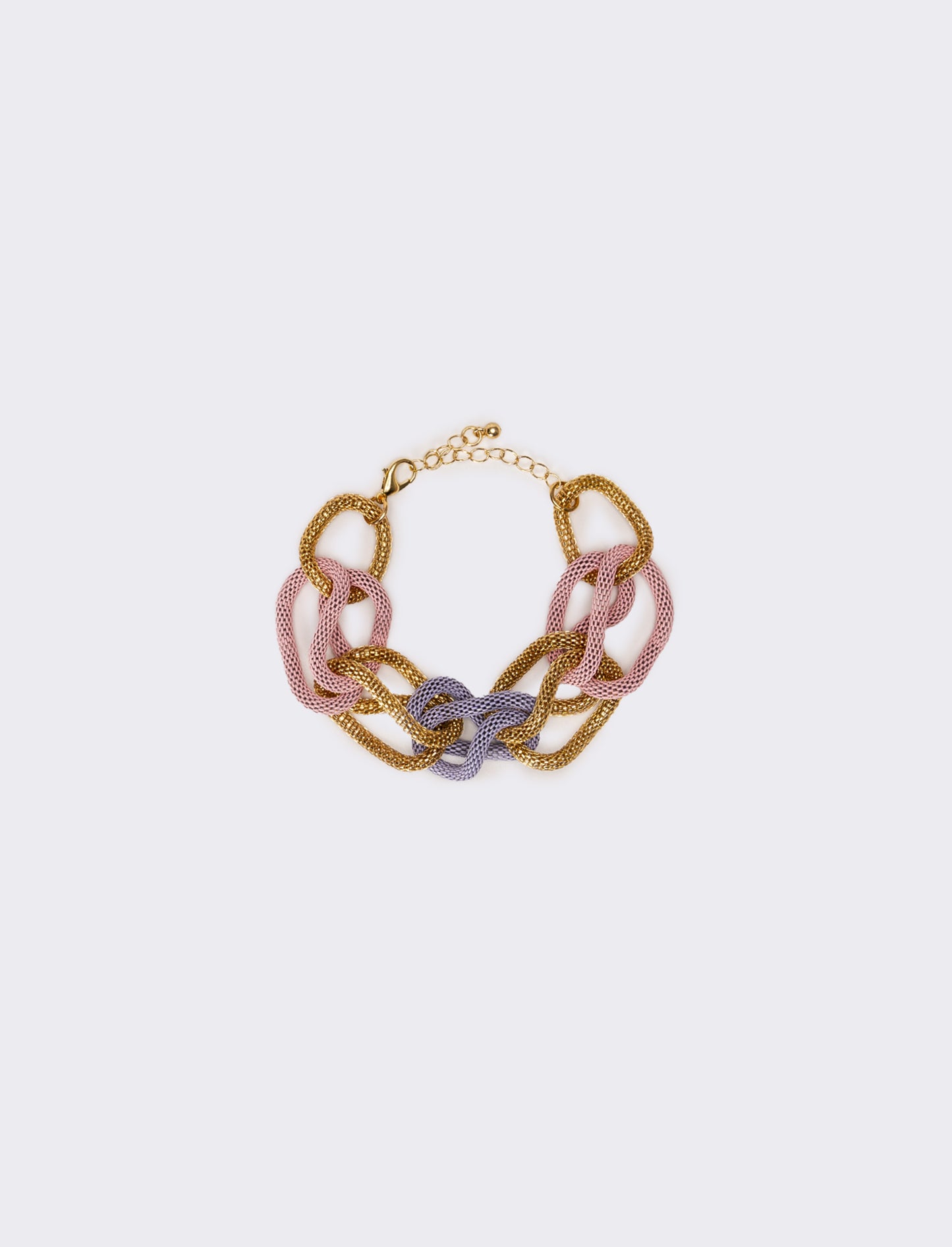 Bracciale donna maglia metallica colorata - Lilla