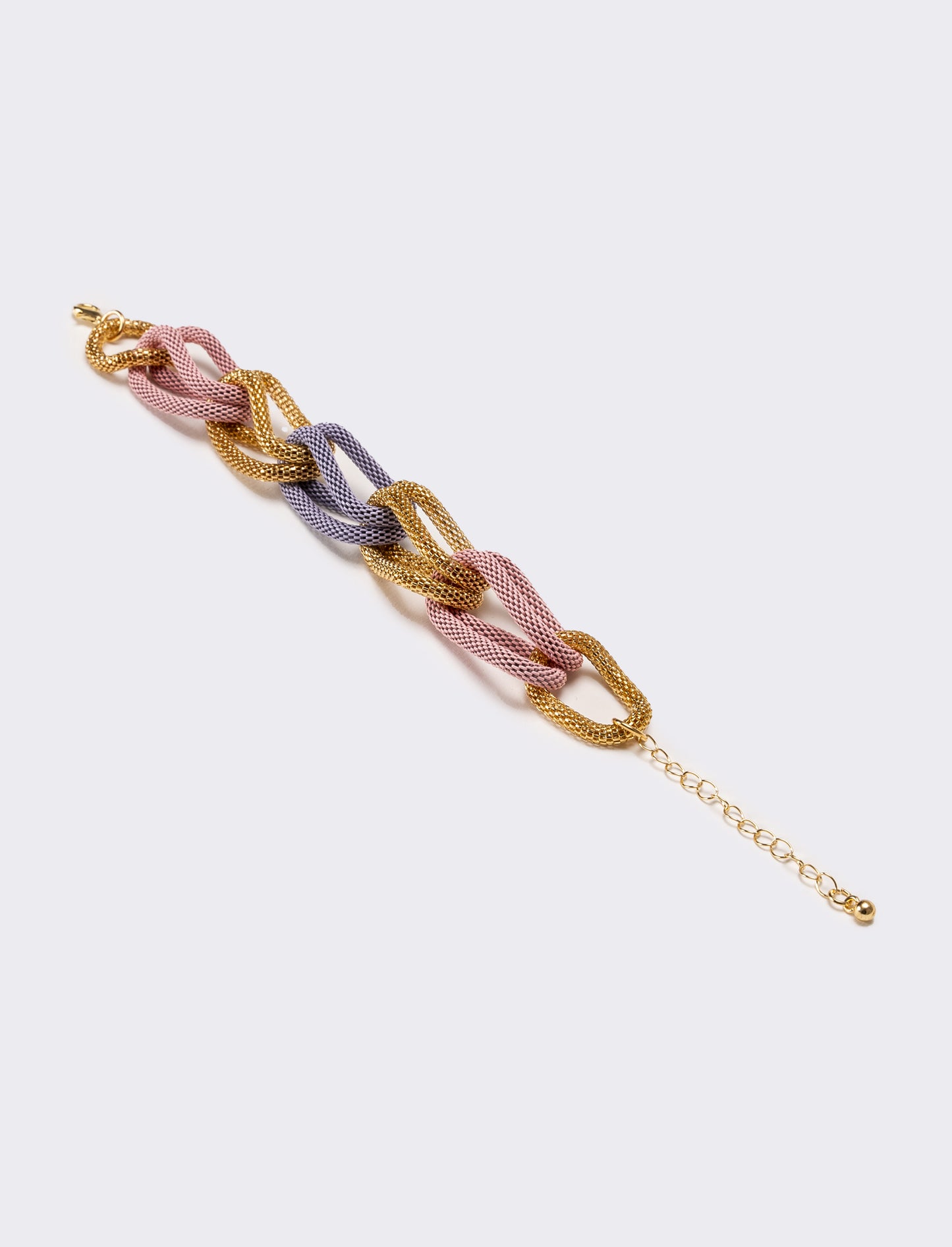 Bracciale donna maglia metallica colorata - Lilla