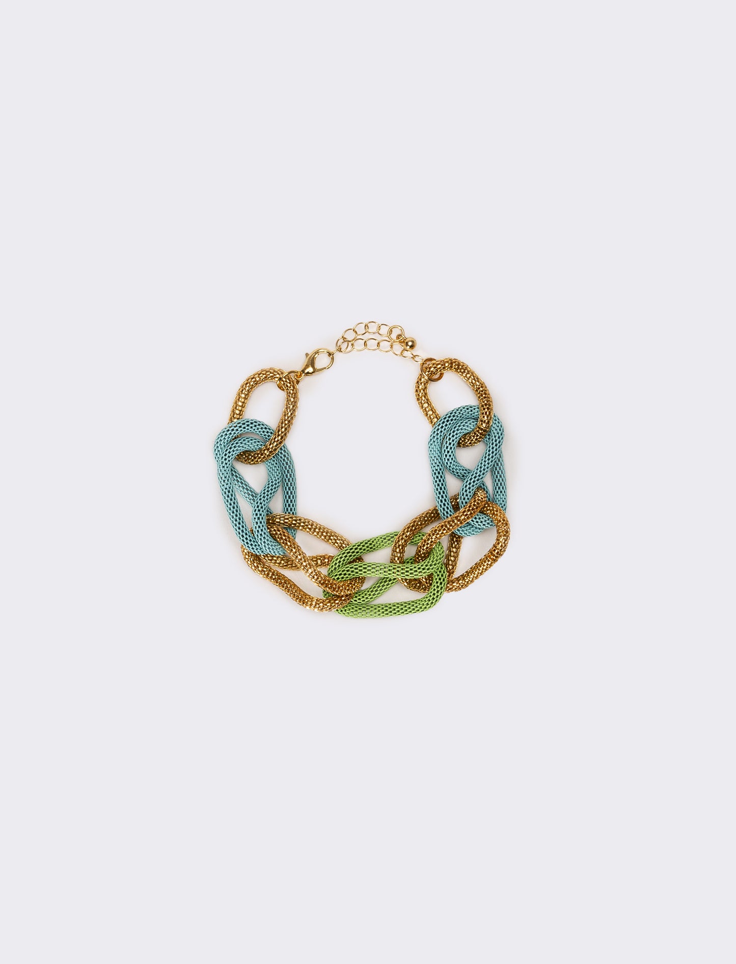 Bracciale donna maglia metallica colorata - Verde