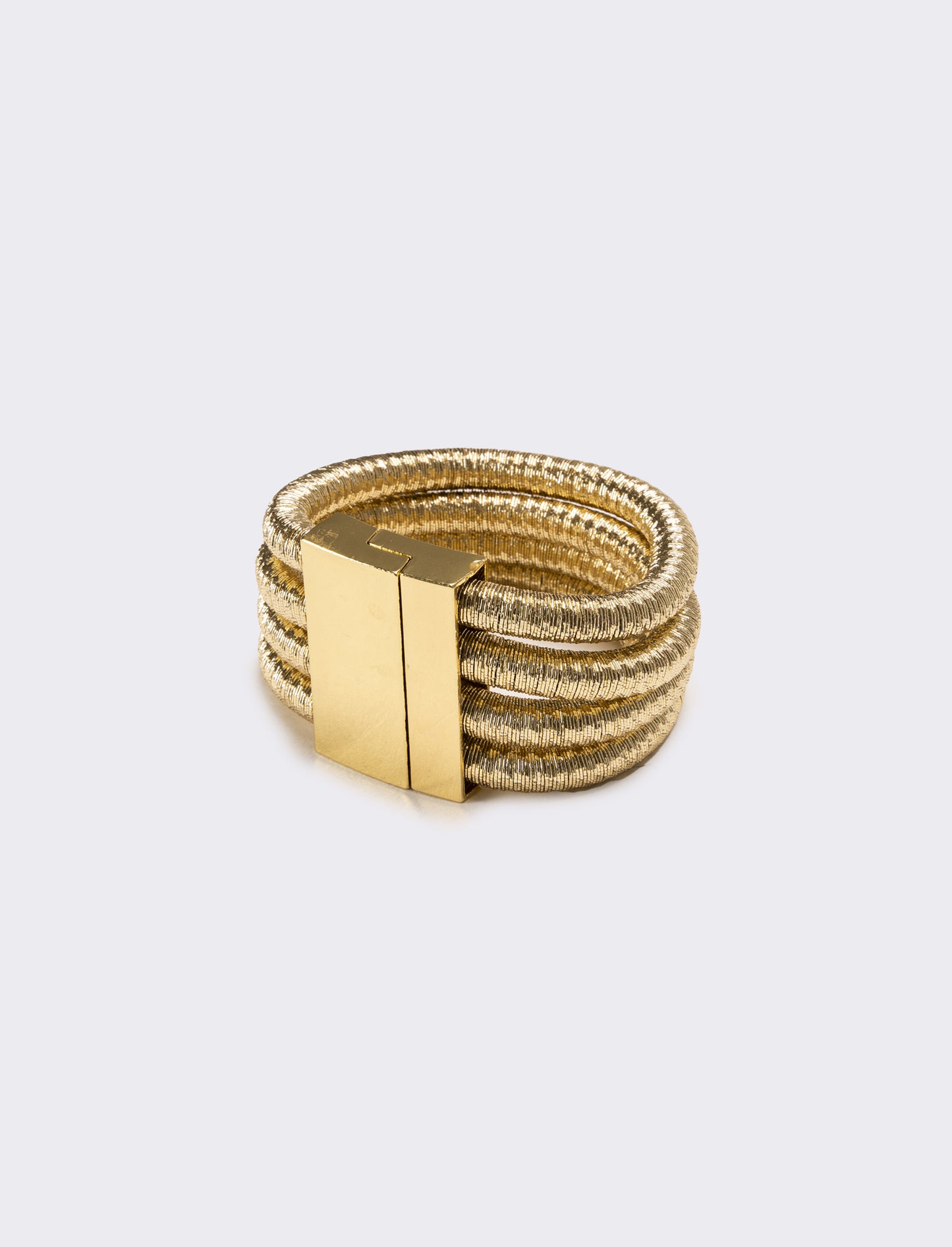 Bracciale donna 4 cordoni con chiusura metallica - Oro