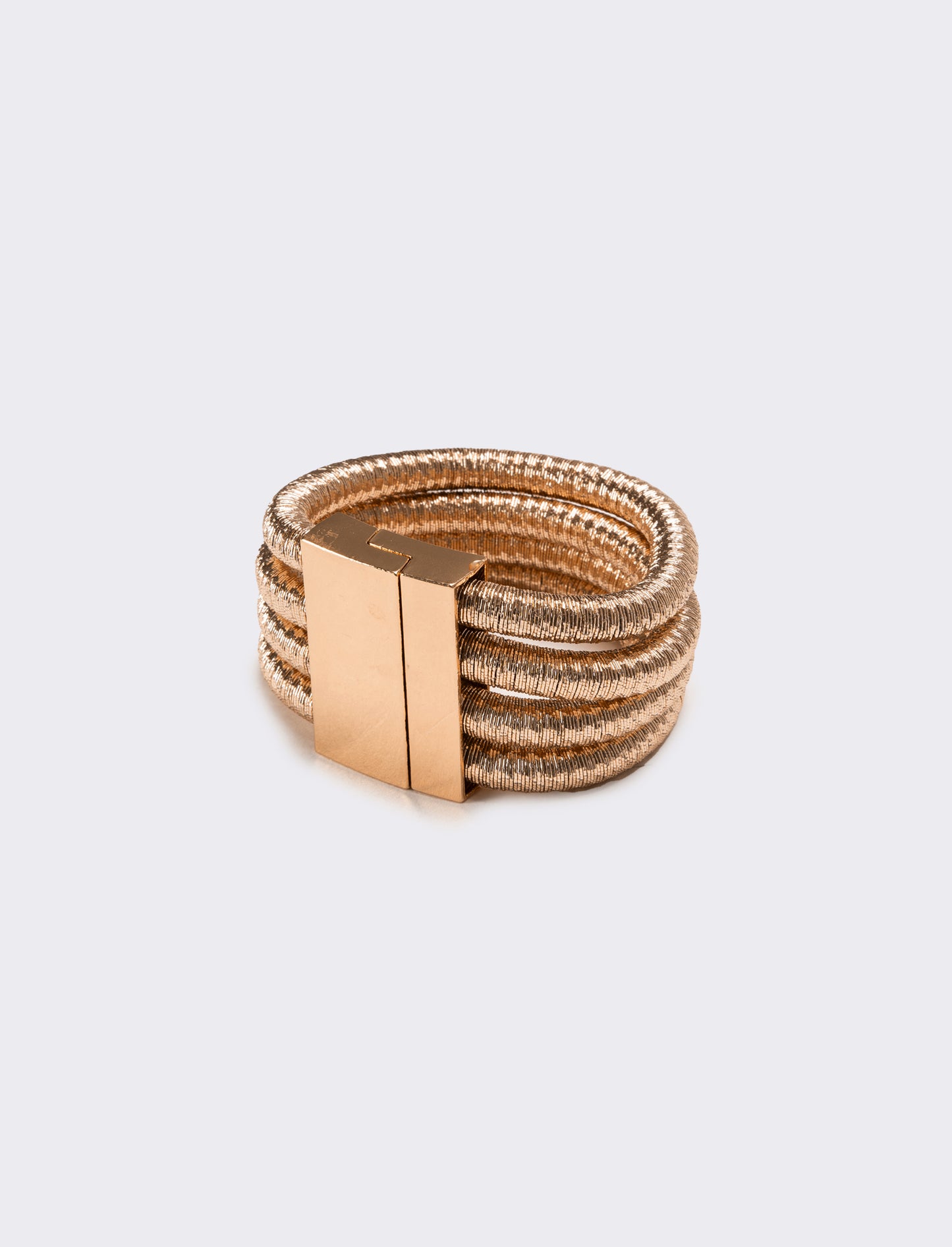 Bracciale donna 4 cordoni con chiusura metallica - Rosa