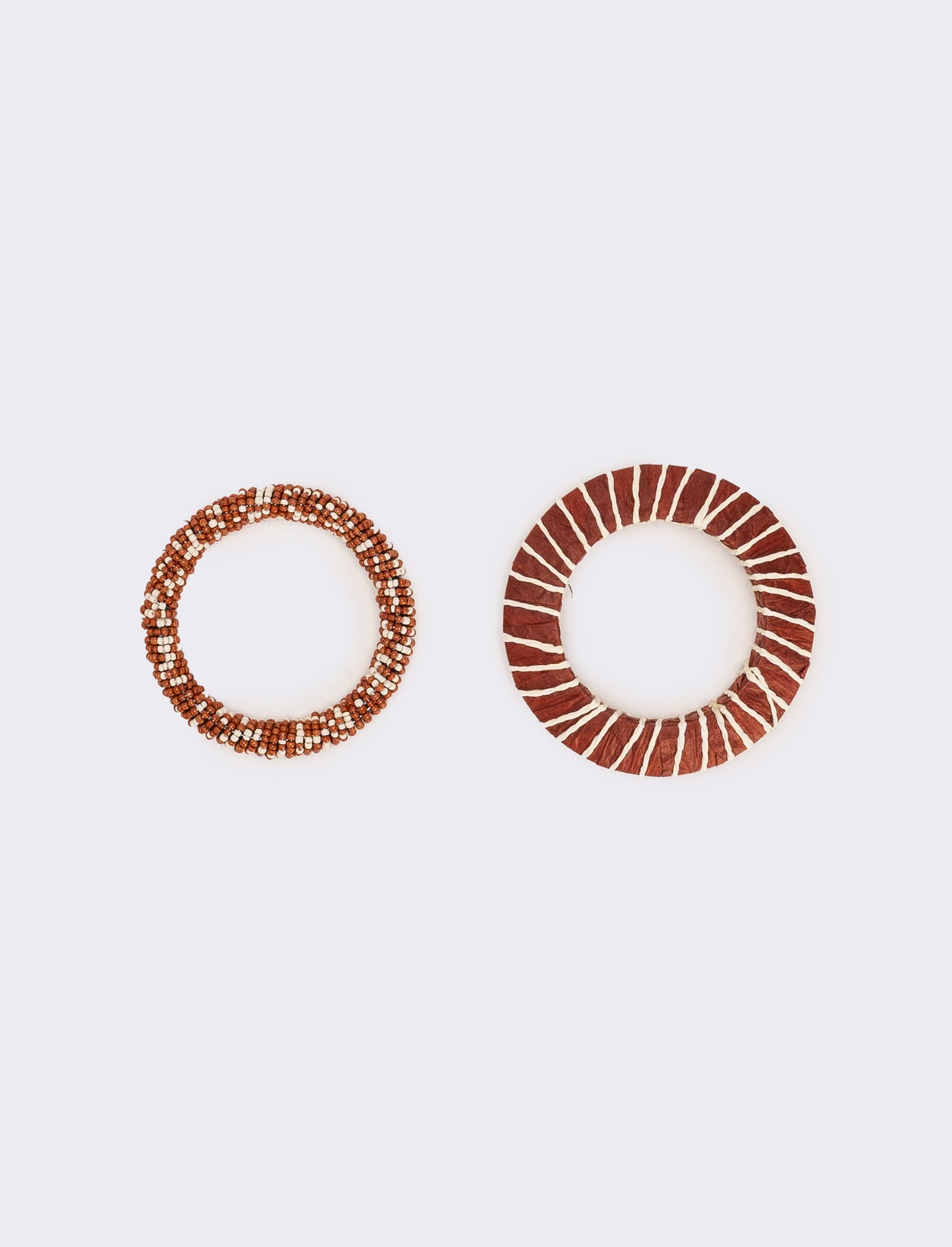 Bracciale donna 2 paia conteria raffia - Arancio