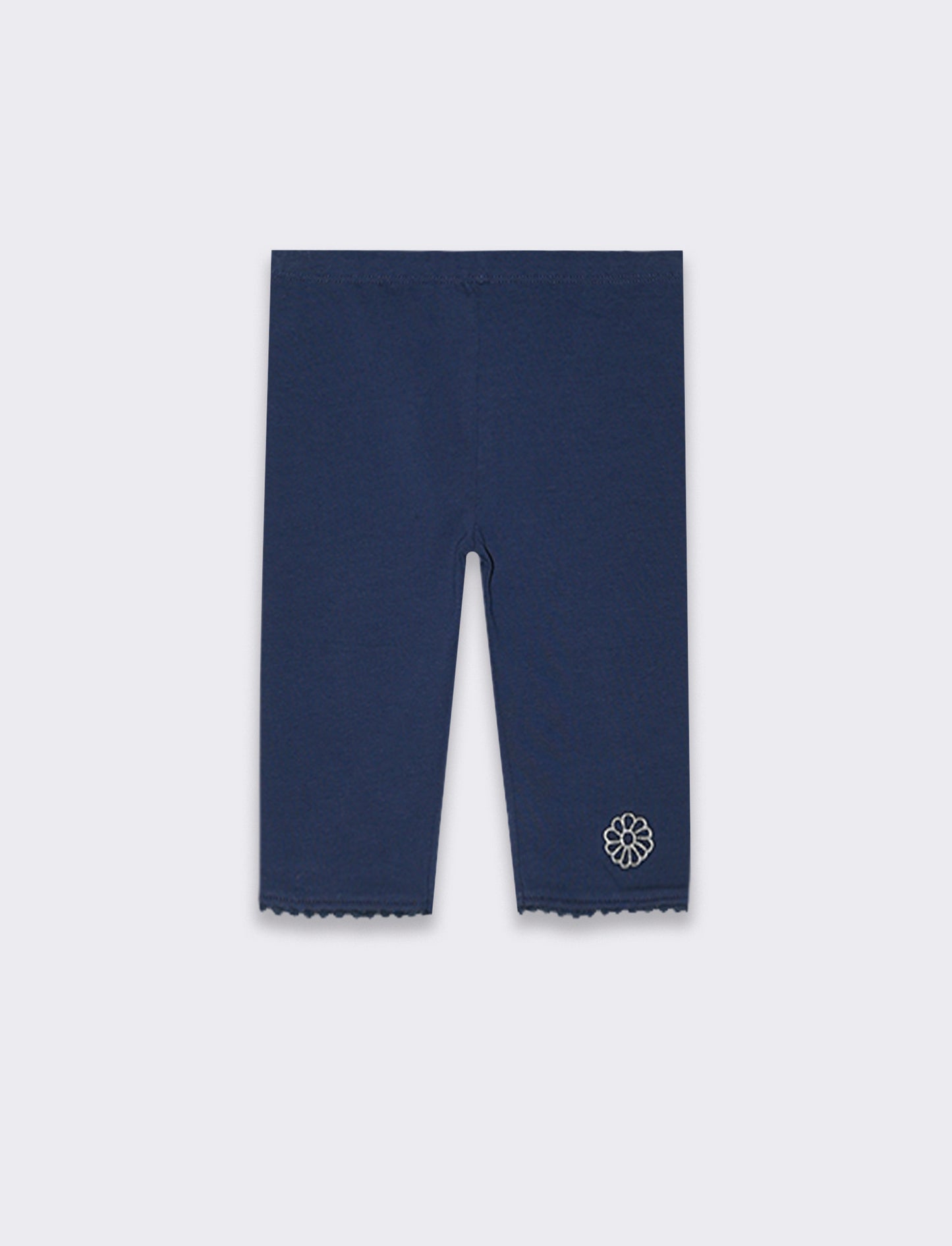 Leggings con ricamo da neonata - Blu