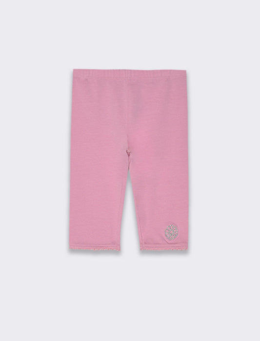Leggings con ricamo da neonata - Rosa