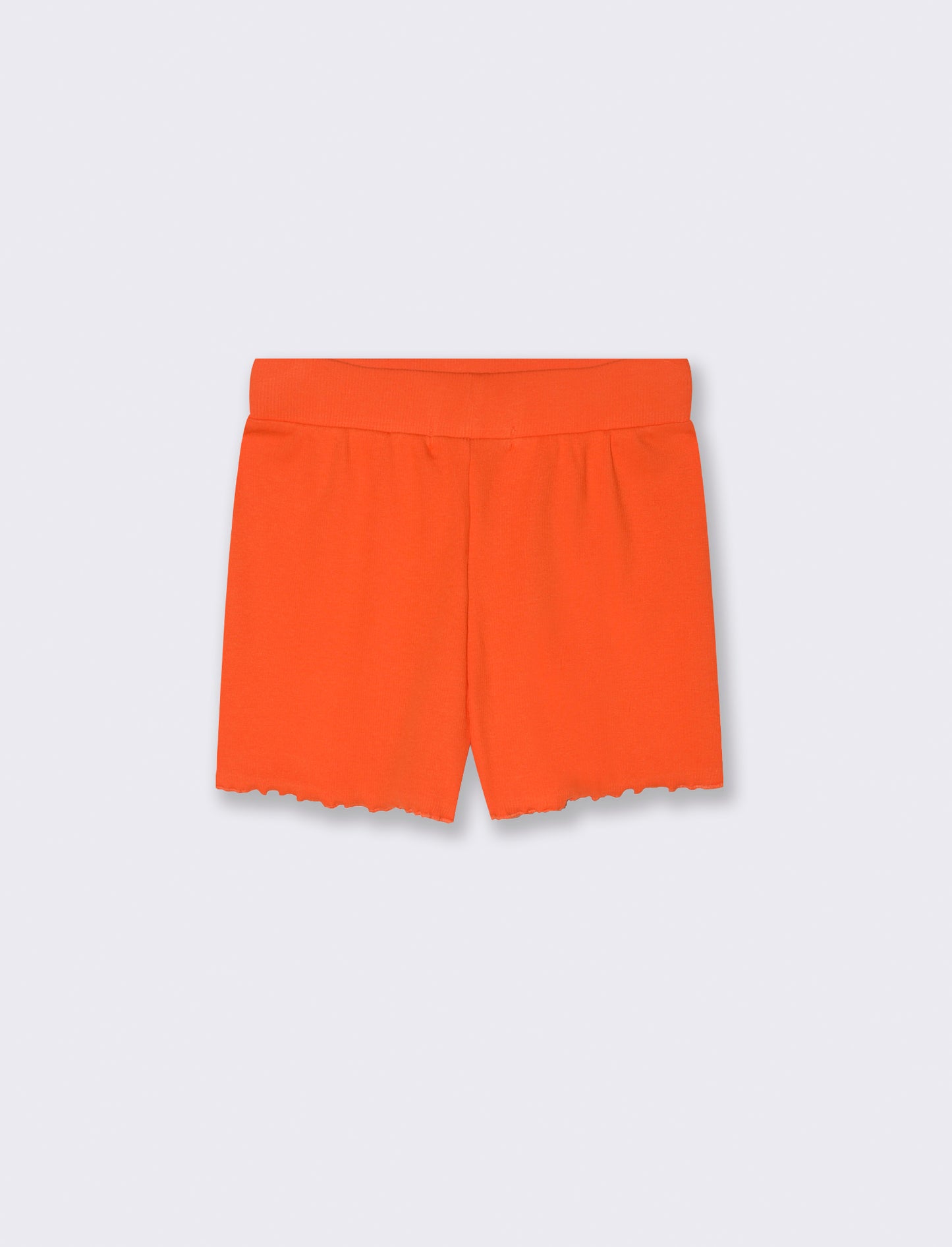 Short in rib con orlo ondulato da bambina - Aragosta