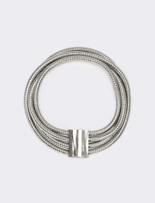 Collana donna 4 cordoni con chiusura metallo - Argento