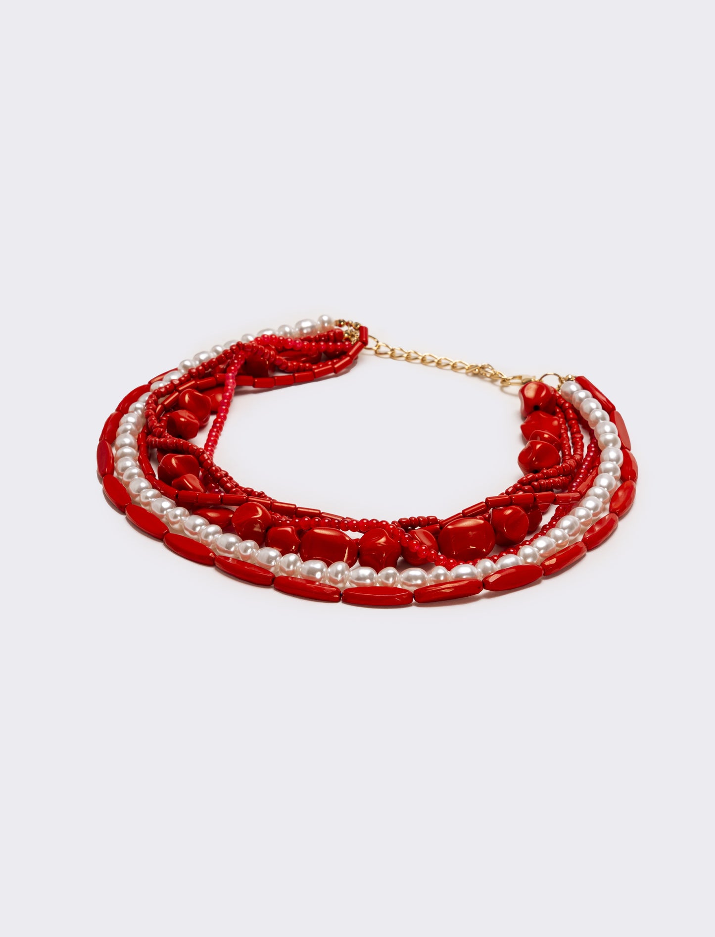 Collana donna multifilo - Rosso