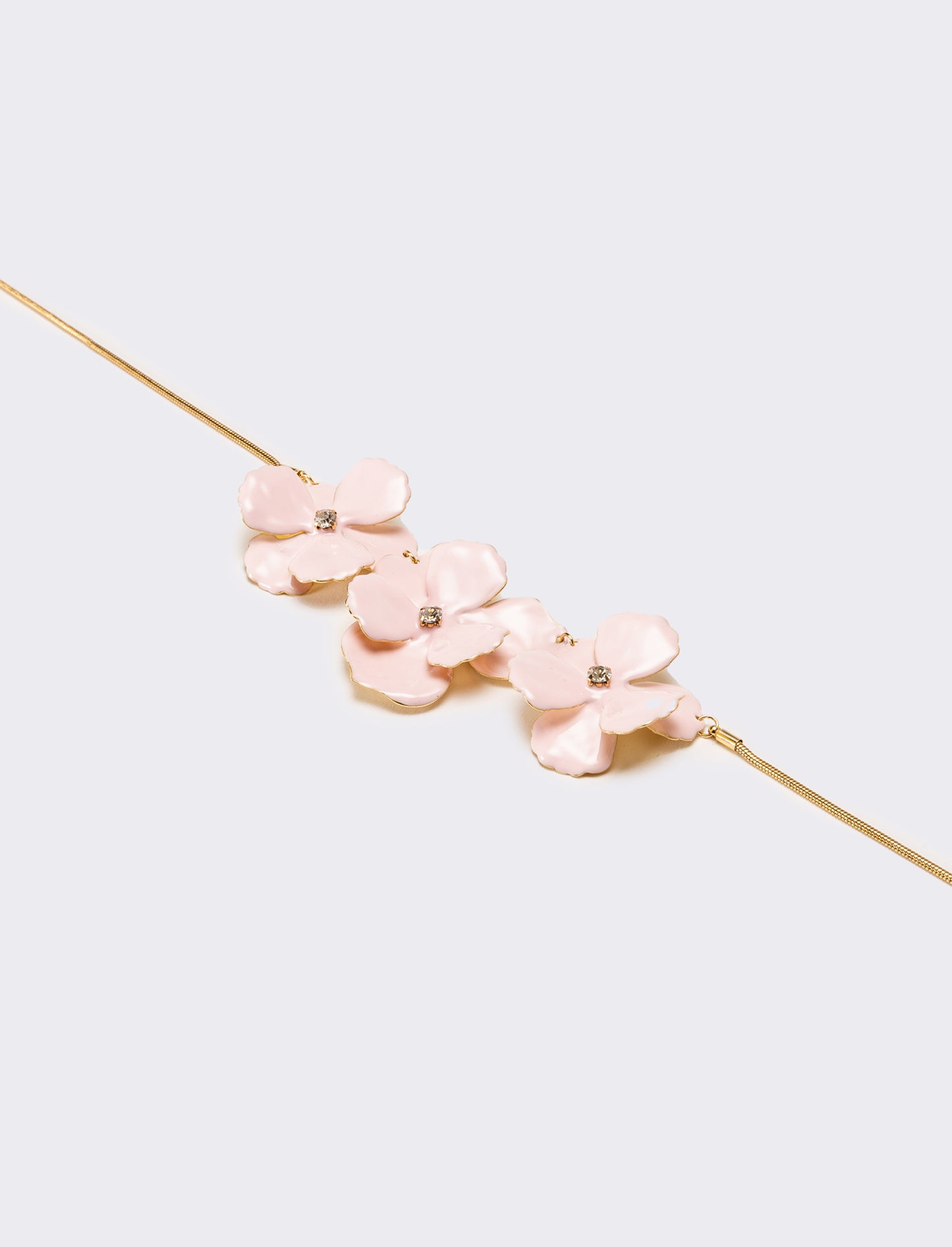 Collana donna con fiori smaltati - Rosa
