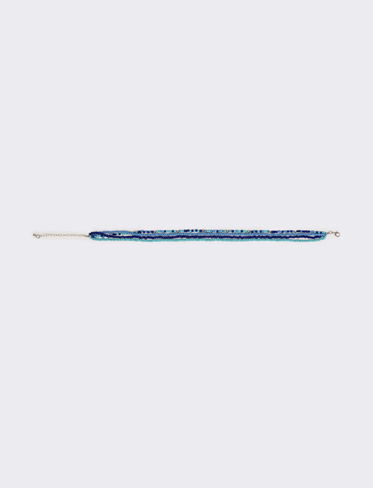 Collana donna 4 fili di conteria - Blu