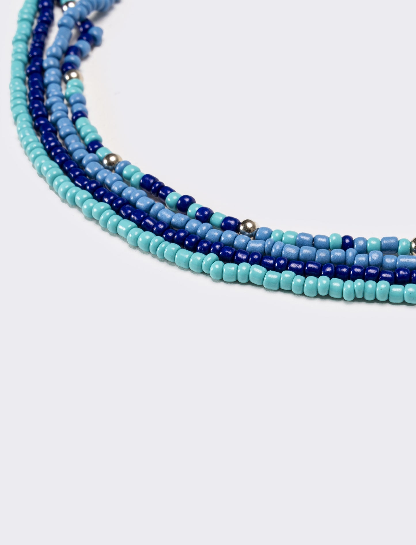 Collana donna 4 fili di conteria - Blu