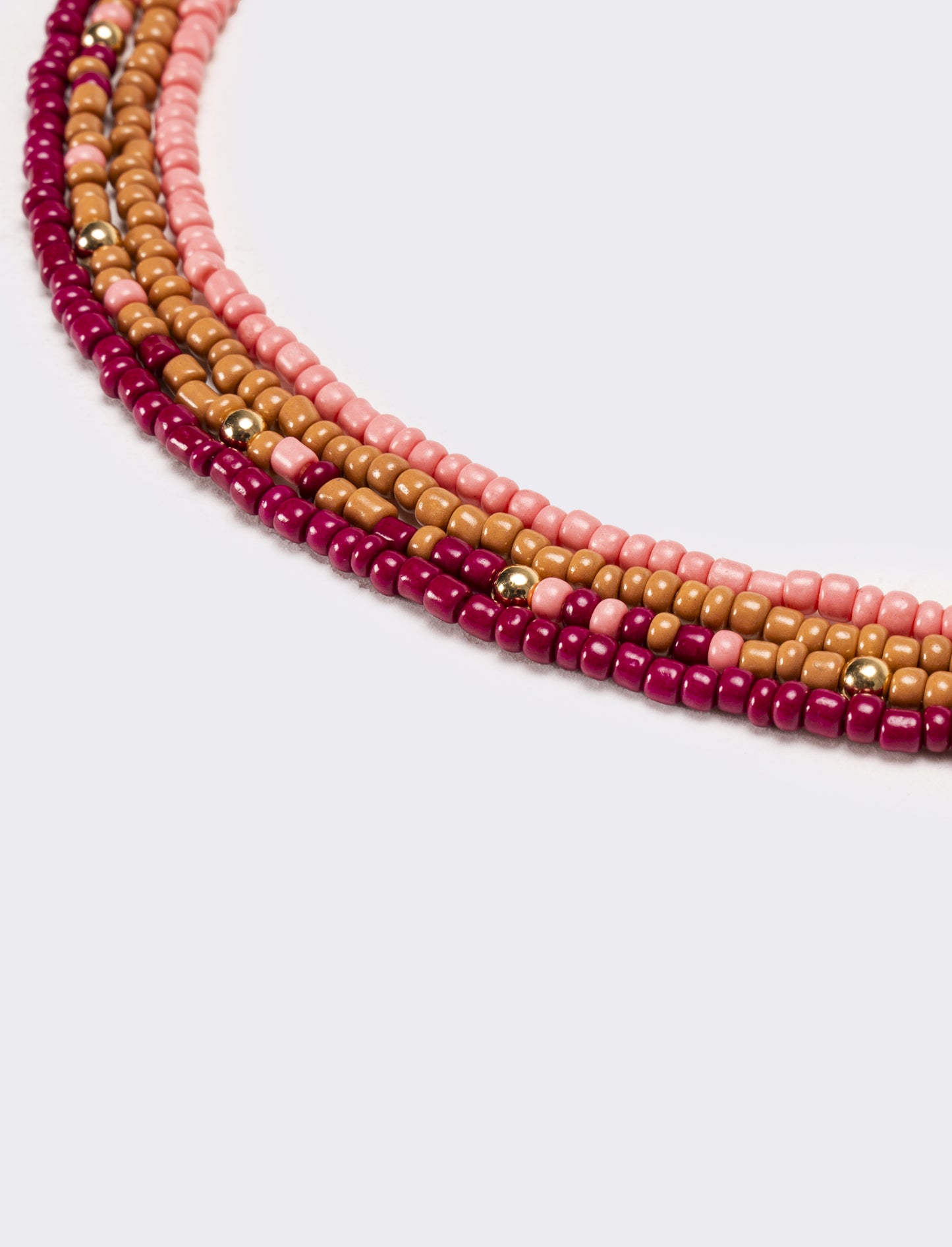 Collana donna 4 fili di conteria - Bordeaux