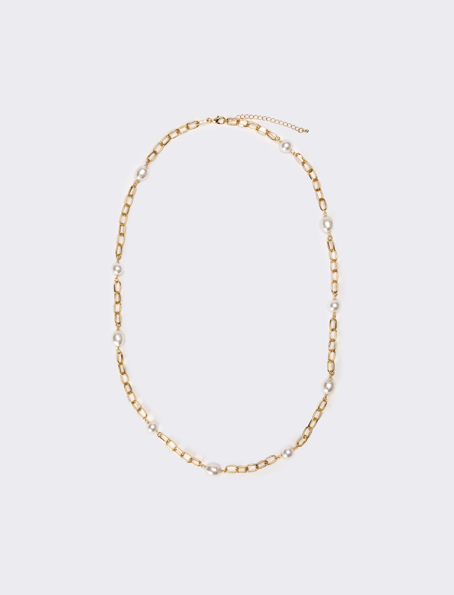 Collana donna con perle e catena - Oro