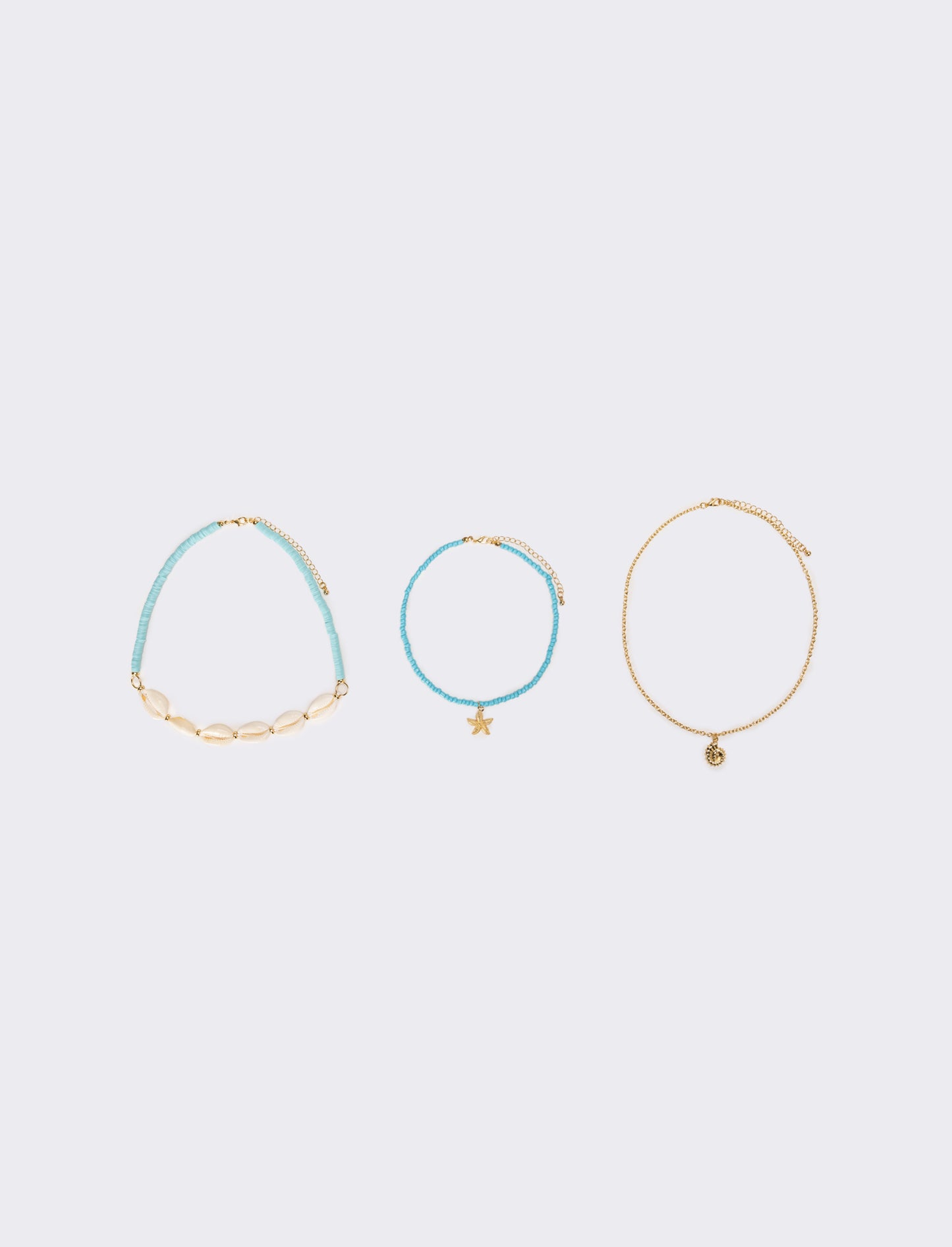 Collana donna con conchiglie e conteria - Turchese