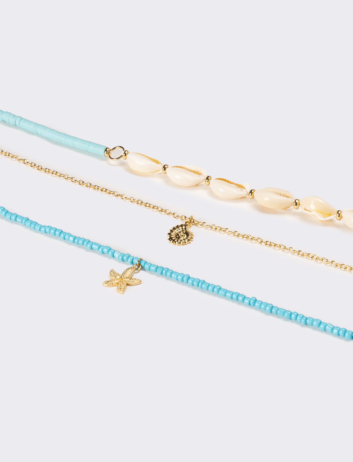 Collana donna con conchiglie e conteria - Turchese