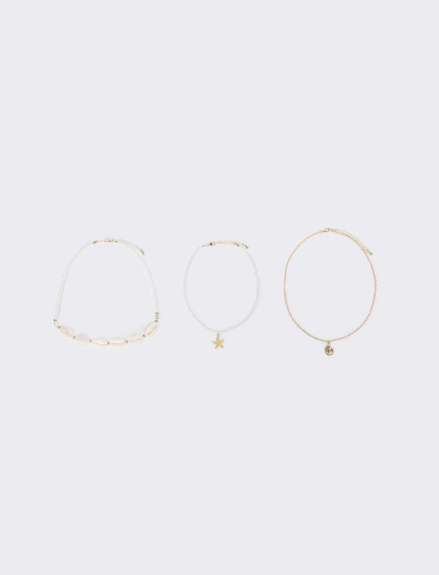 Collana donna con conchiglie e conteria - Bianco