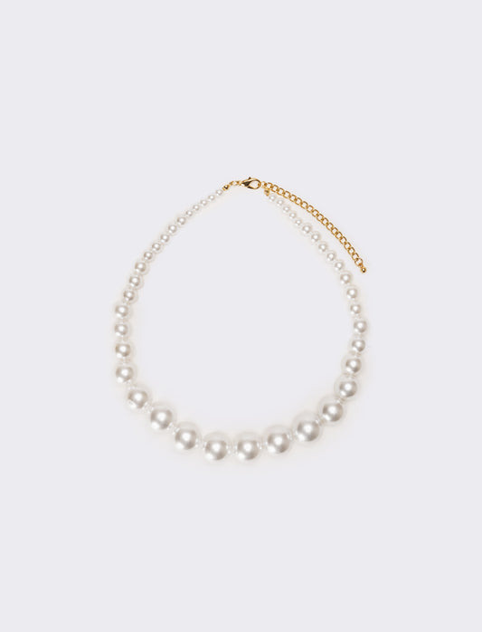 Collana donna con perle degrade - Bianco natural