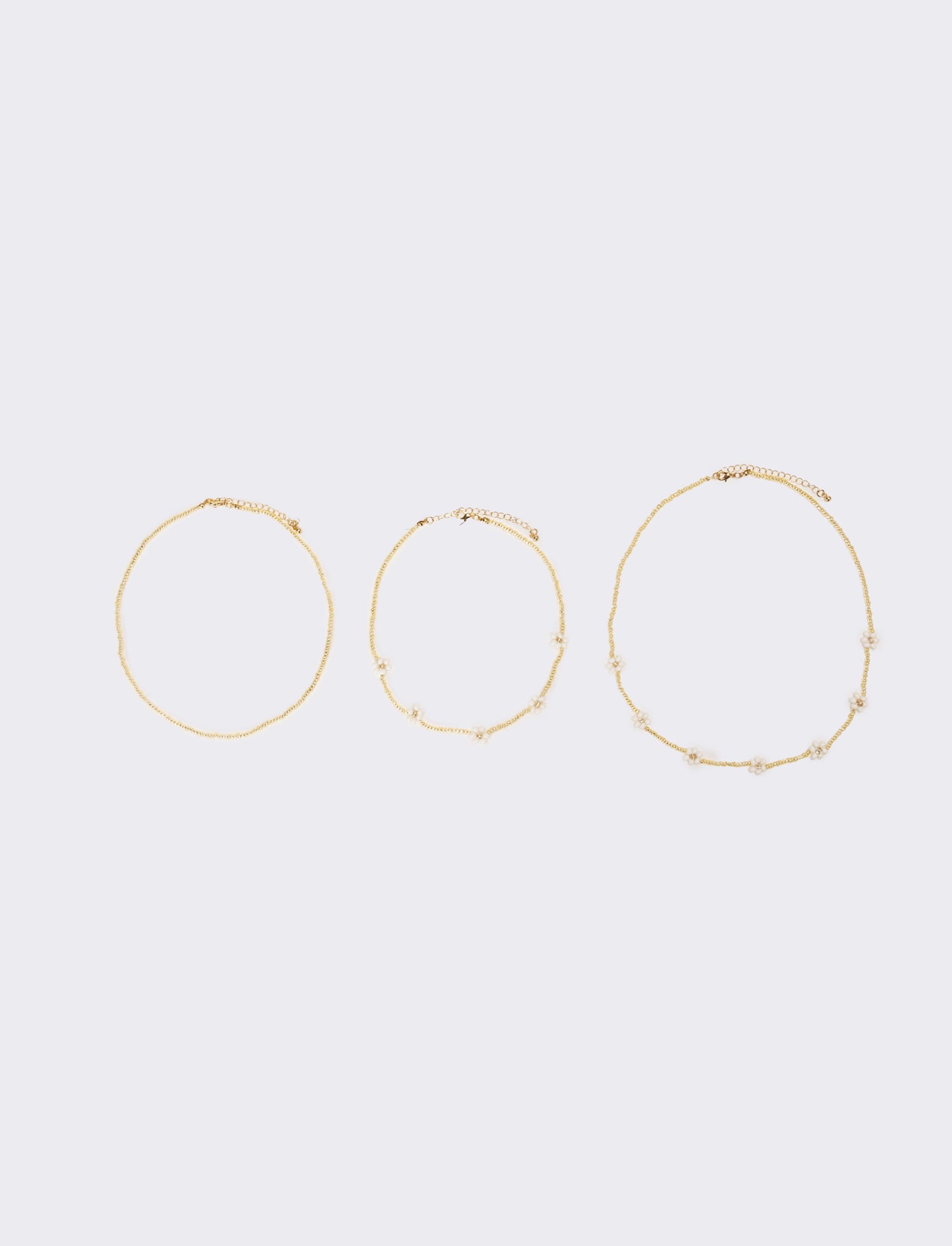 Collana donna fili di conteria con fiori - Oro