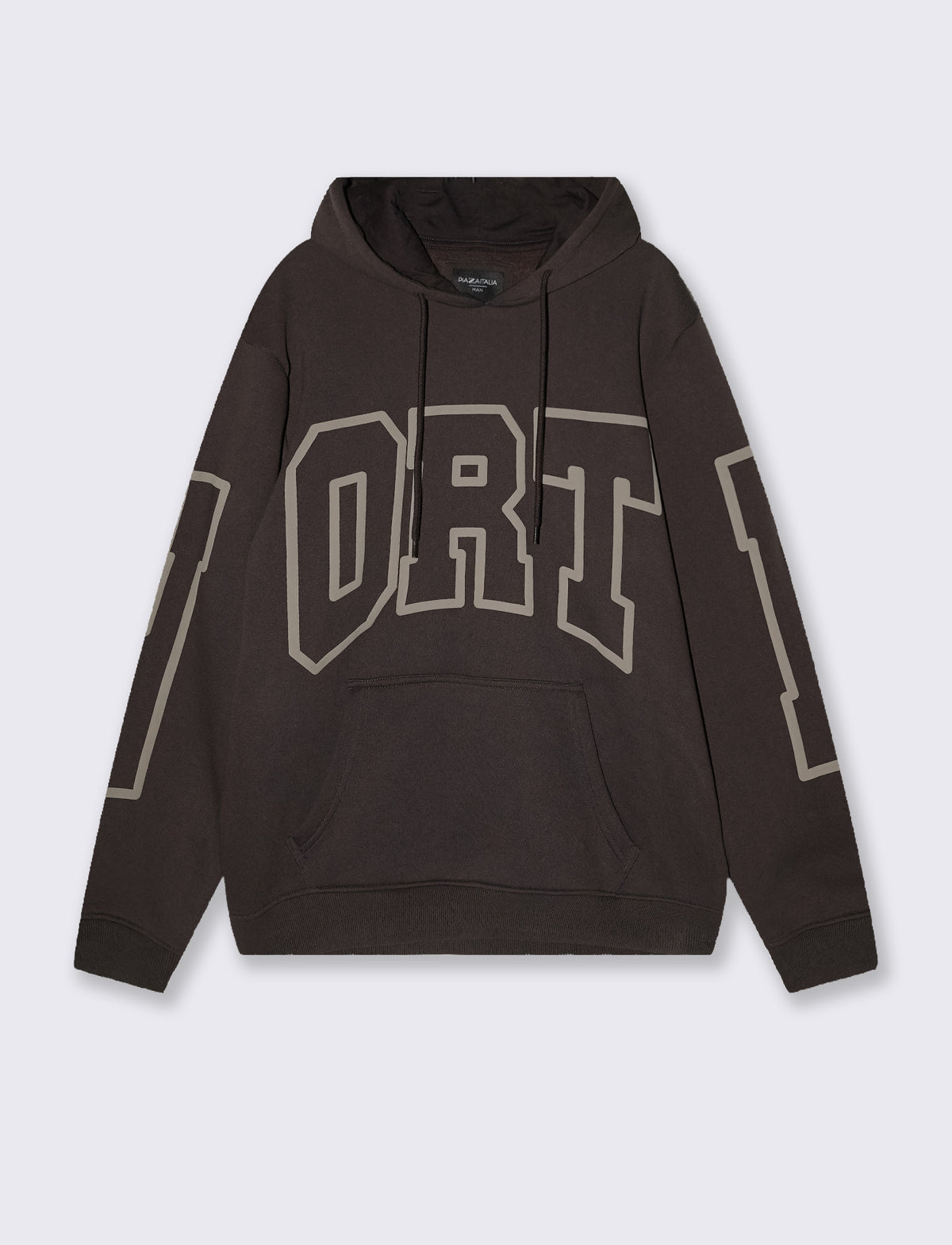 Hooded sweatshirt with puff effect print - Brown