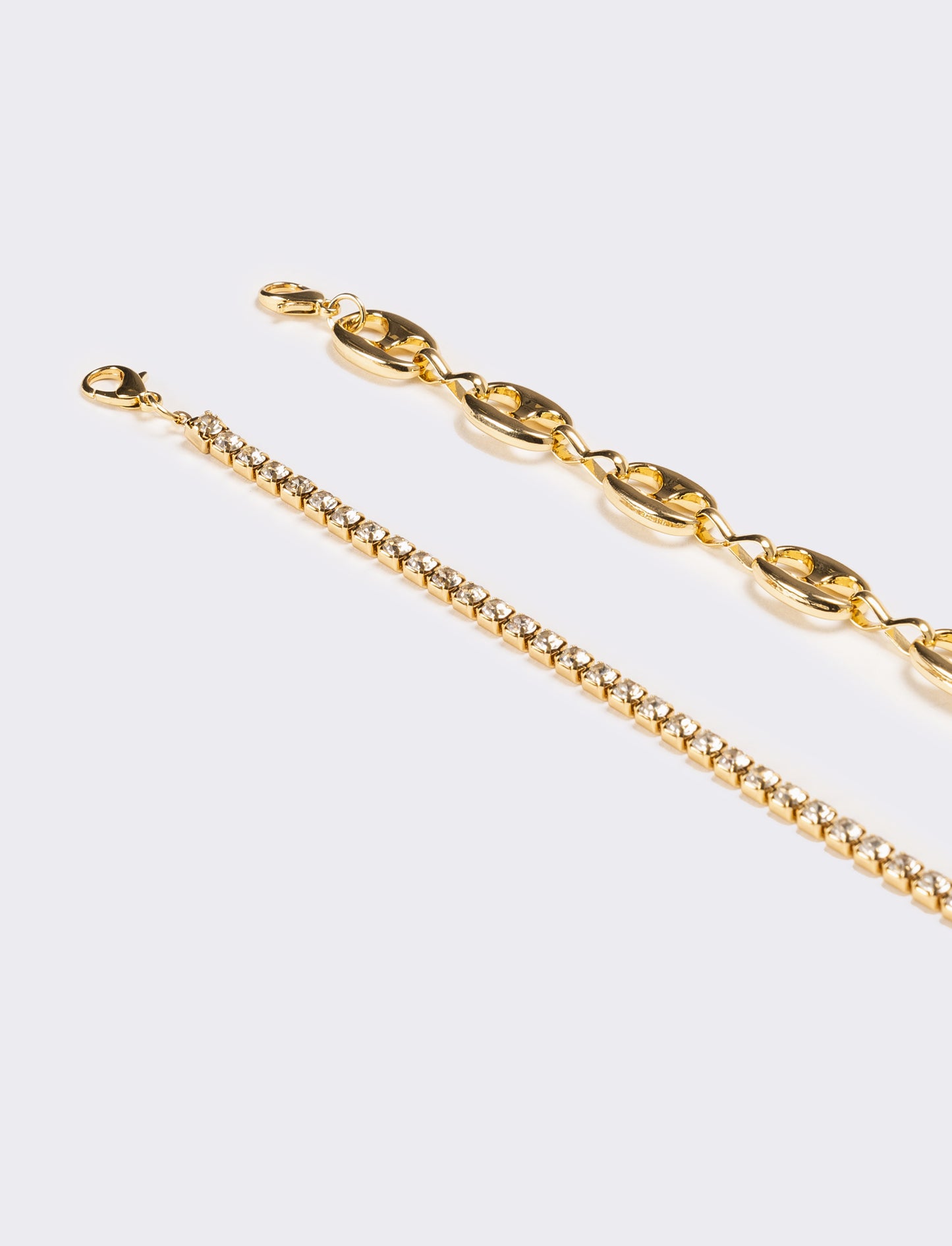 Collana donna strass e catena - Oro