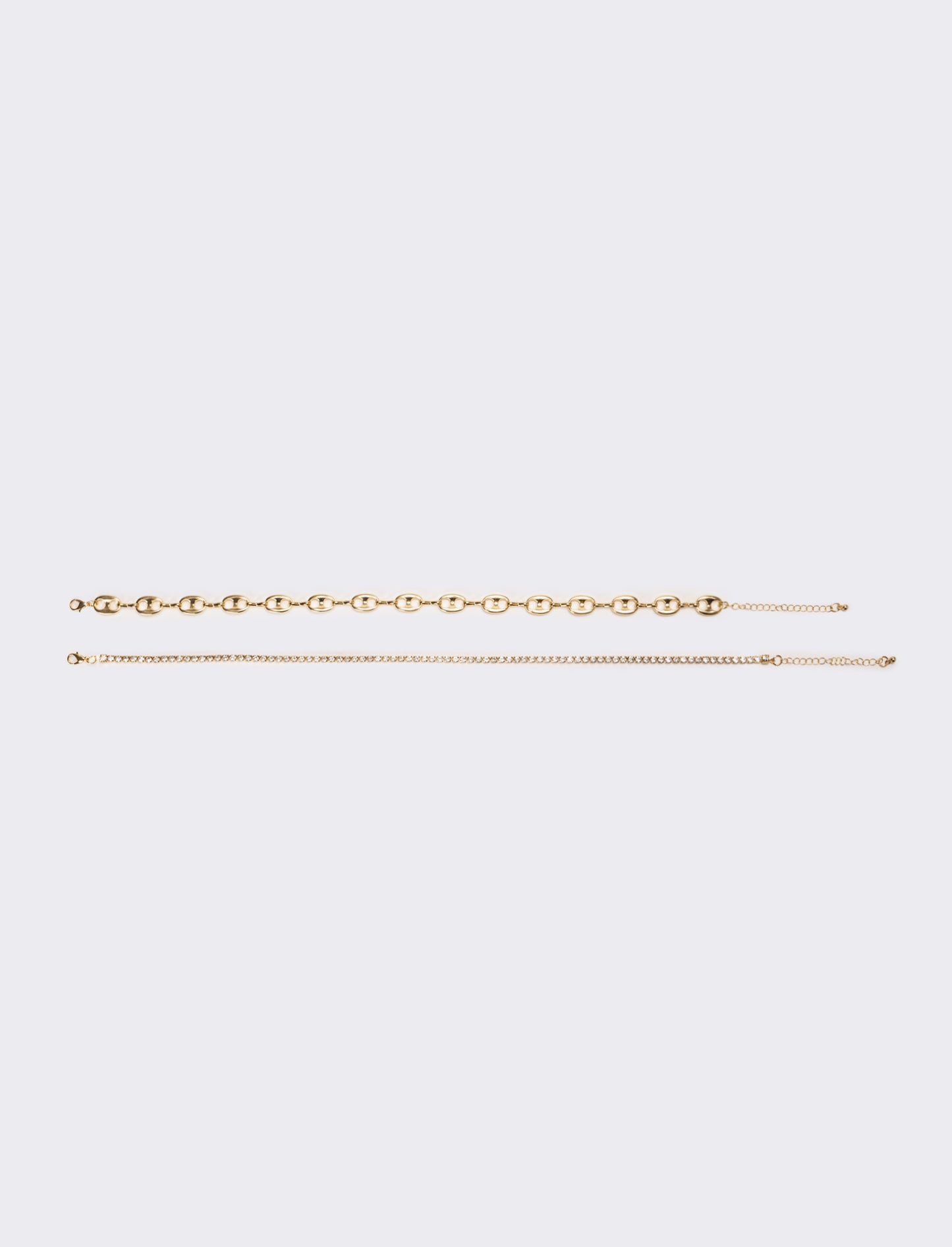 Collana donna strass e catena - Oro