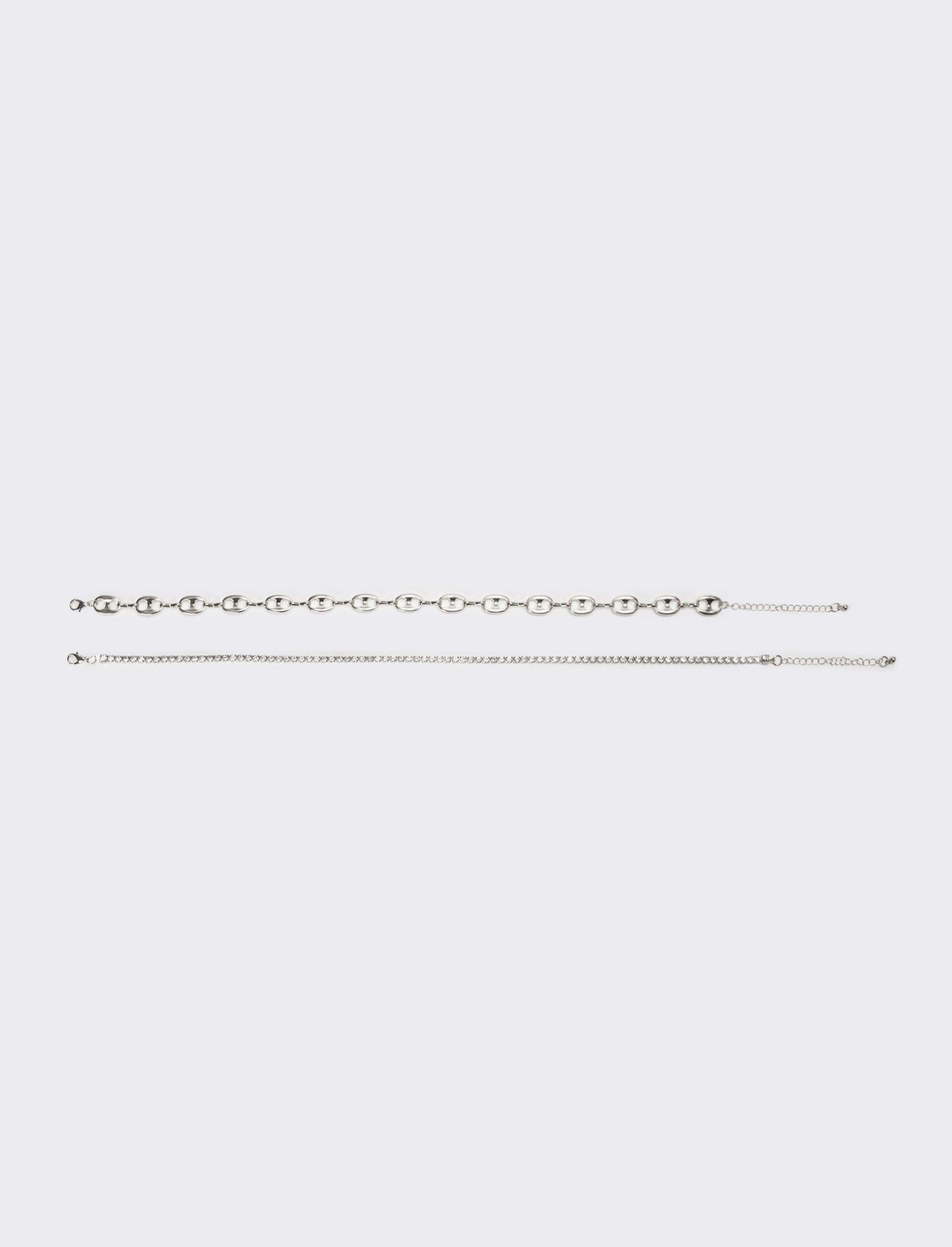 Collana donna strass e catena - Argento