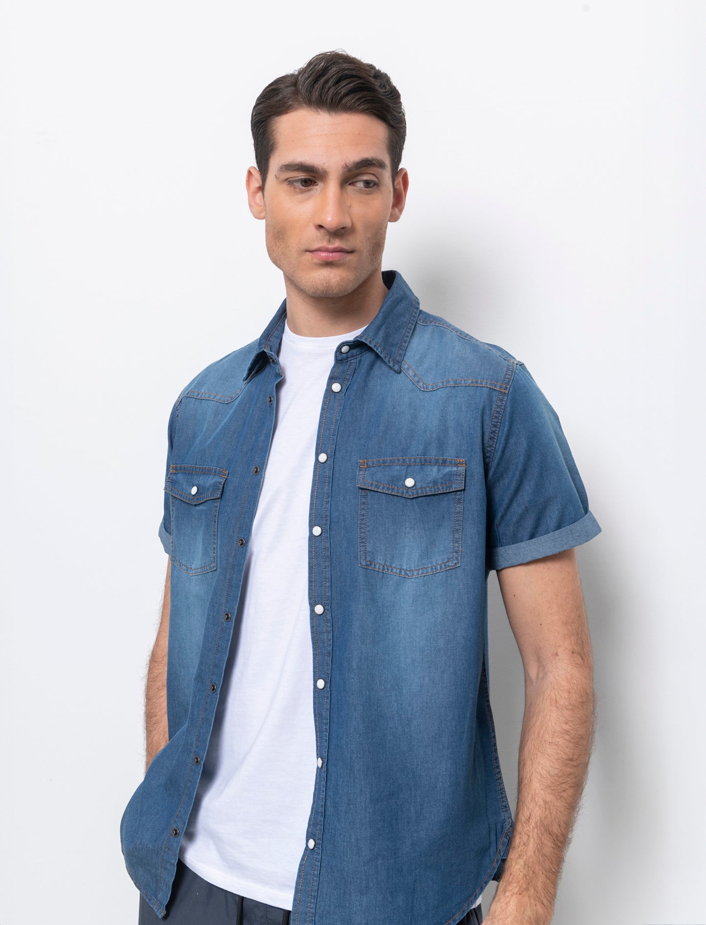 Camicia in denim leggero da uomo - Denim