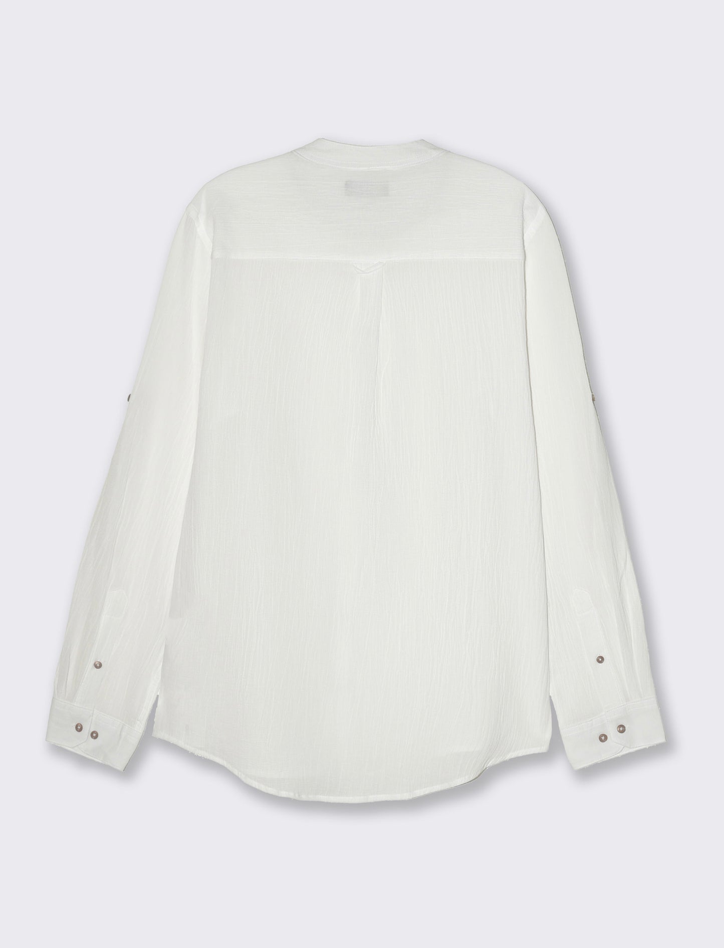 Camicia coreana effetto crepe da uomo - Bianco