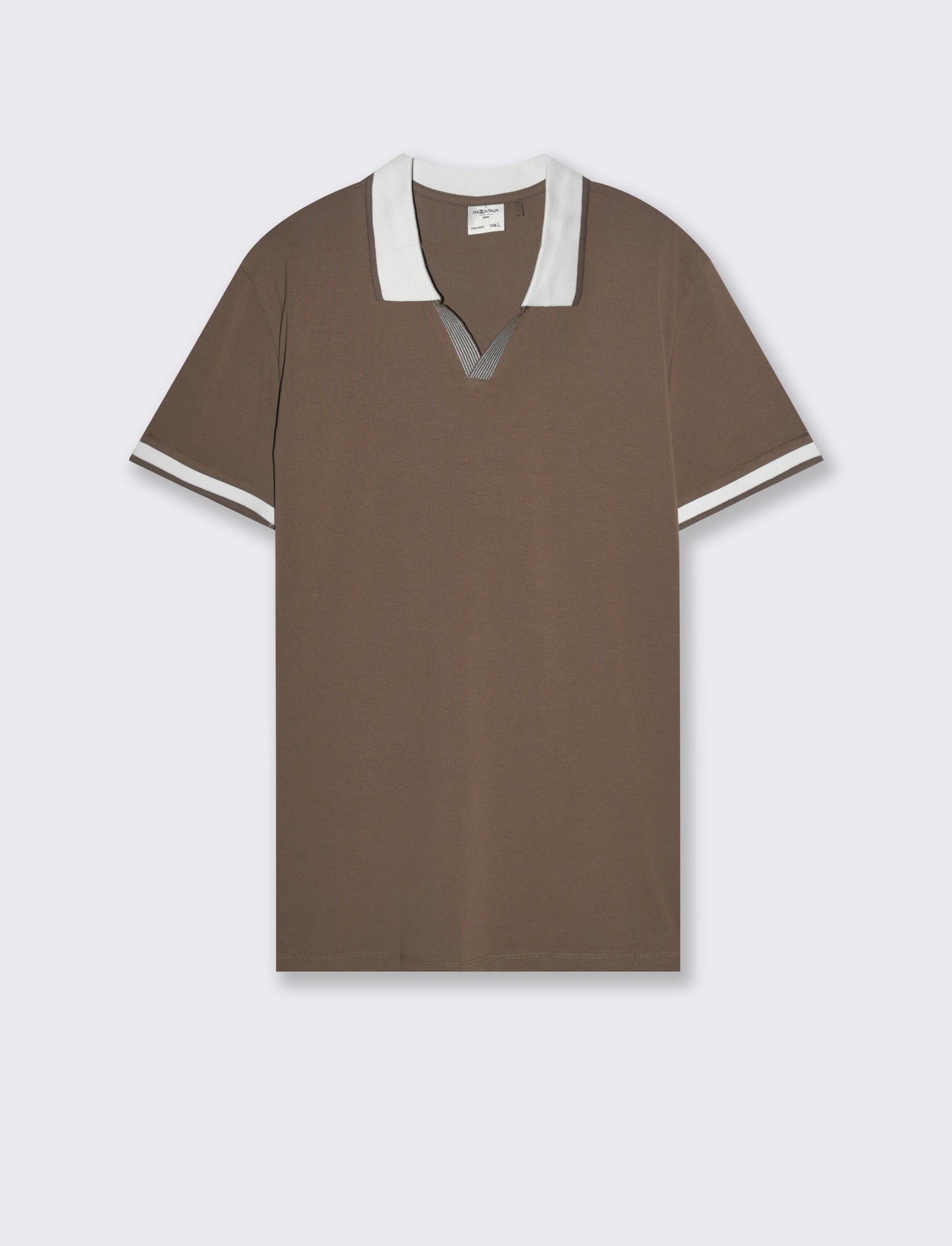 Polo collo derby da uomo - Grigio fango