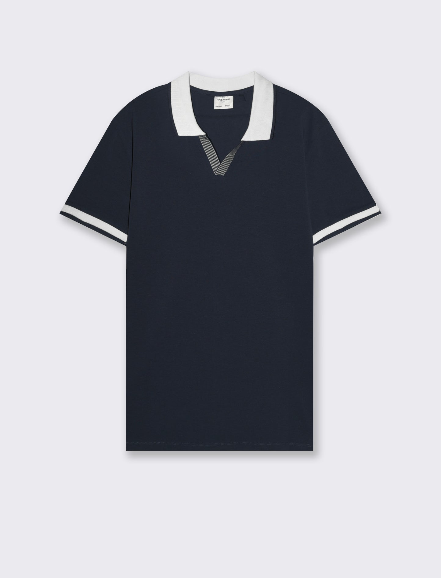Man's derby collar polo shirt - Blue