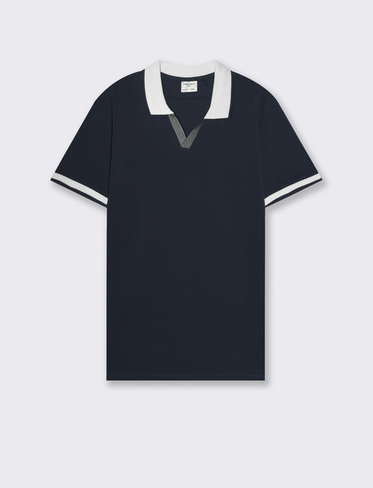 Polo collo derby da uomo - Blu
