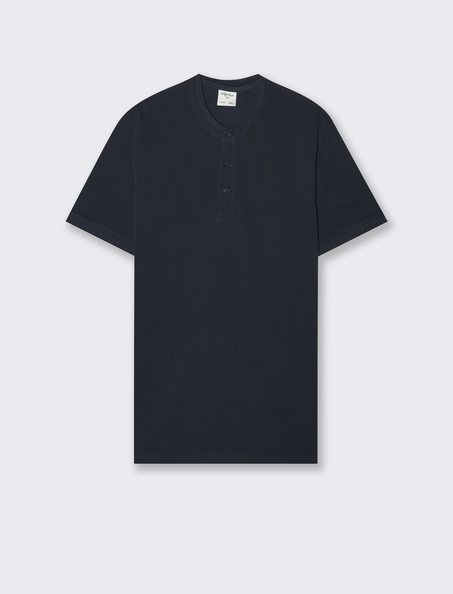 Polo coreana in piquet da uomo - Blu