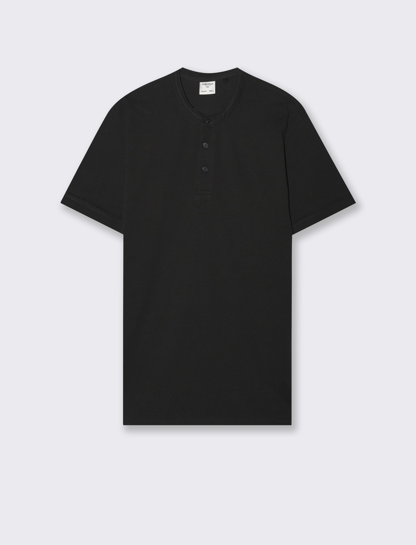 Polo coreana in piquet da uomo - Nero