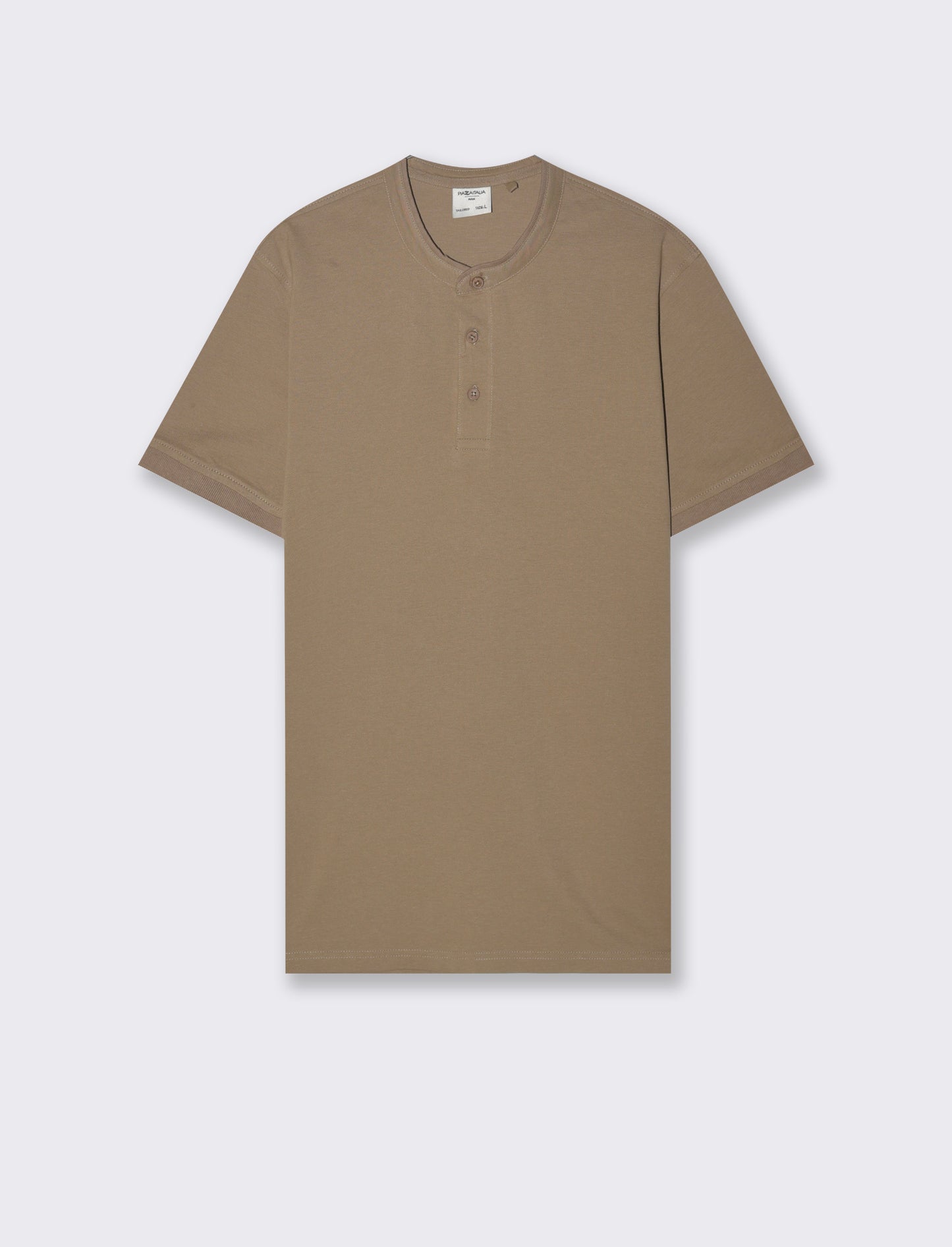 Polo coreana in piquet da uomo - Grigio tortora