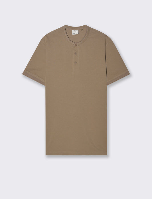 Polo coreana in piquet da uomo - Grigio tortora