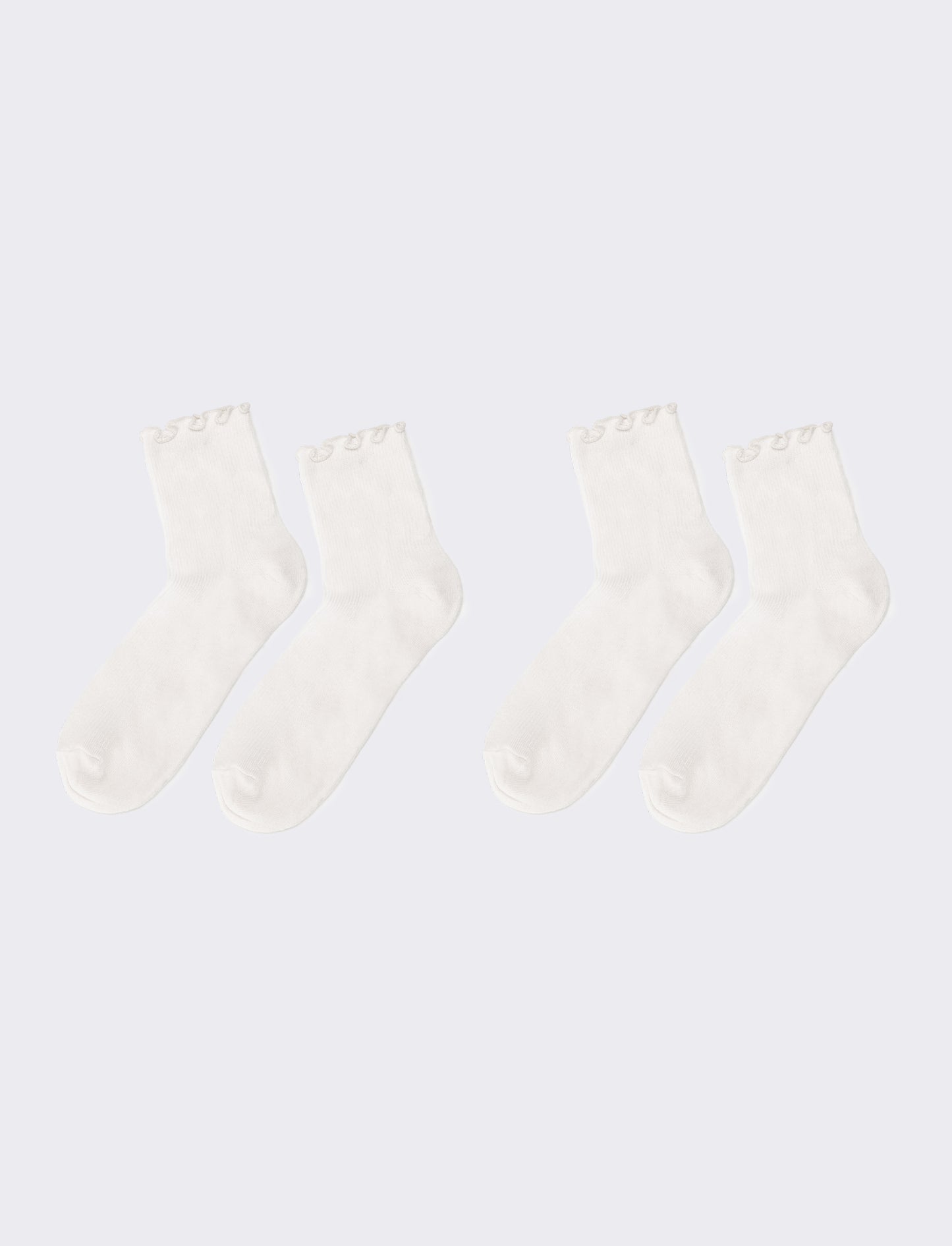 Calzini donna 2 paia nido d'ape - Bianco sporco