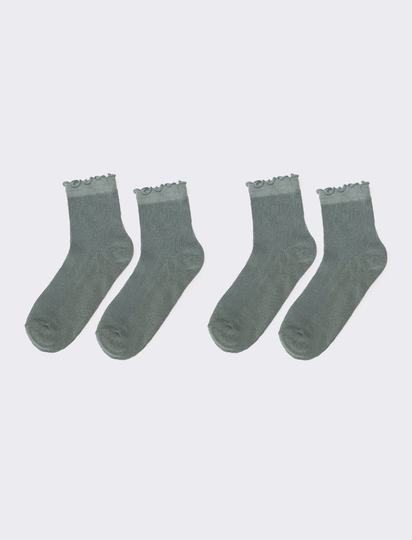 Calzini donna 2 paia nido d'ape - Verde