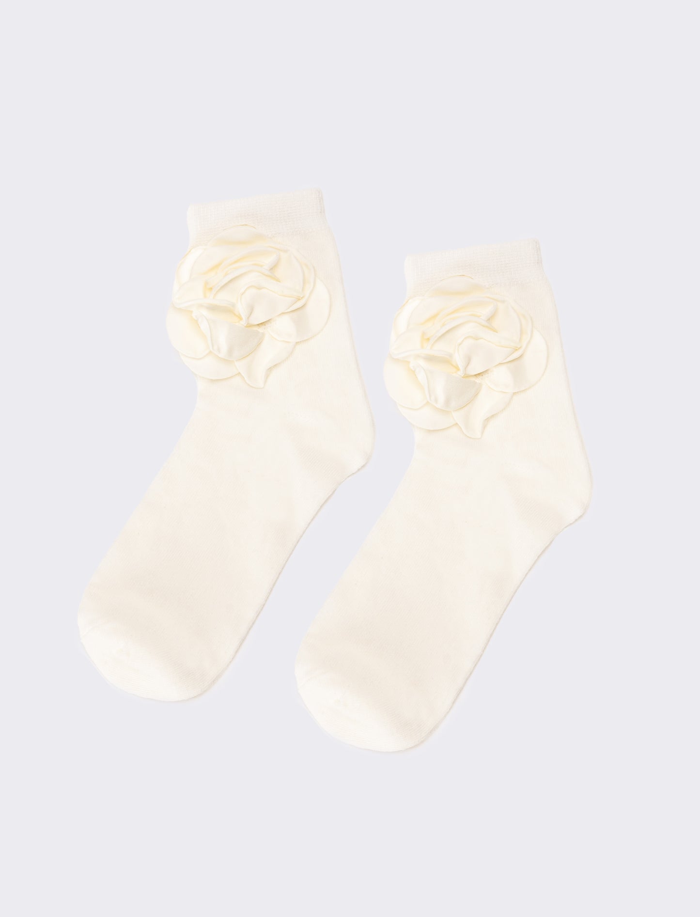 Calzini donna con fiore 1 paio - Bianco sporco