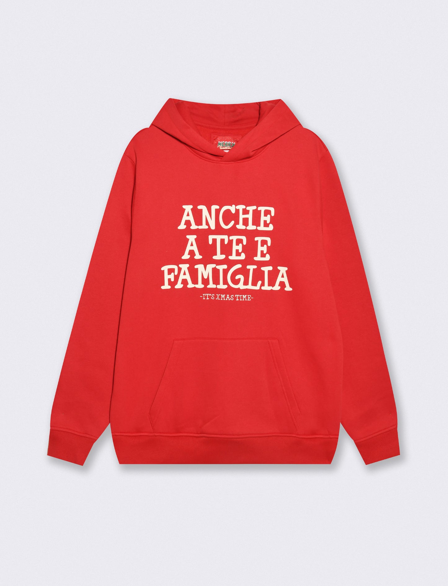 Felpa con cappuccio e stampa moderna - Rosso