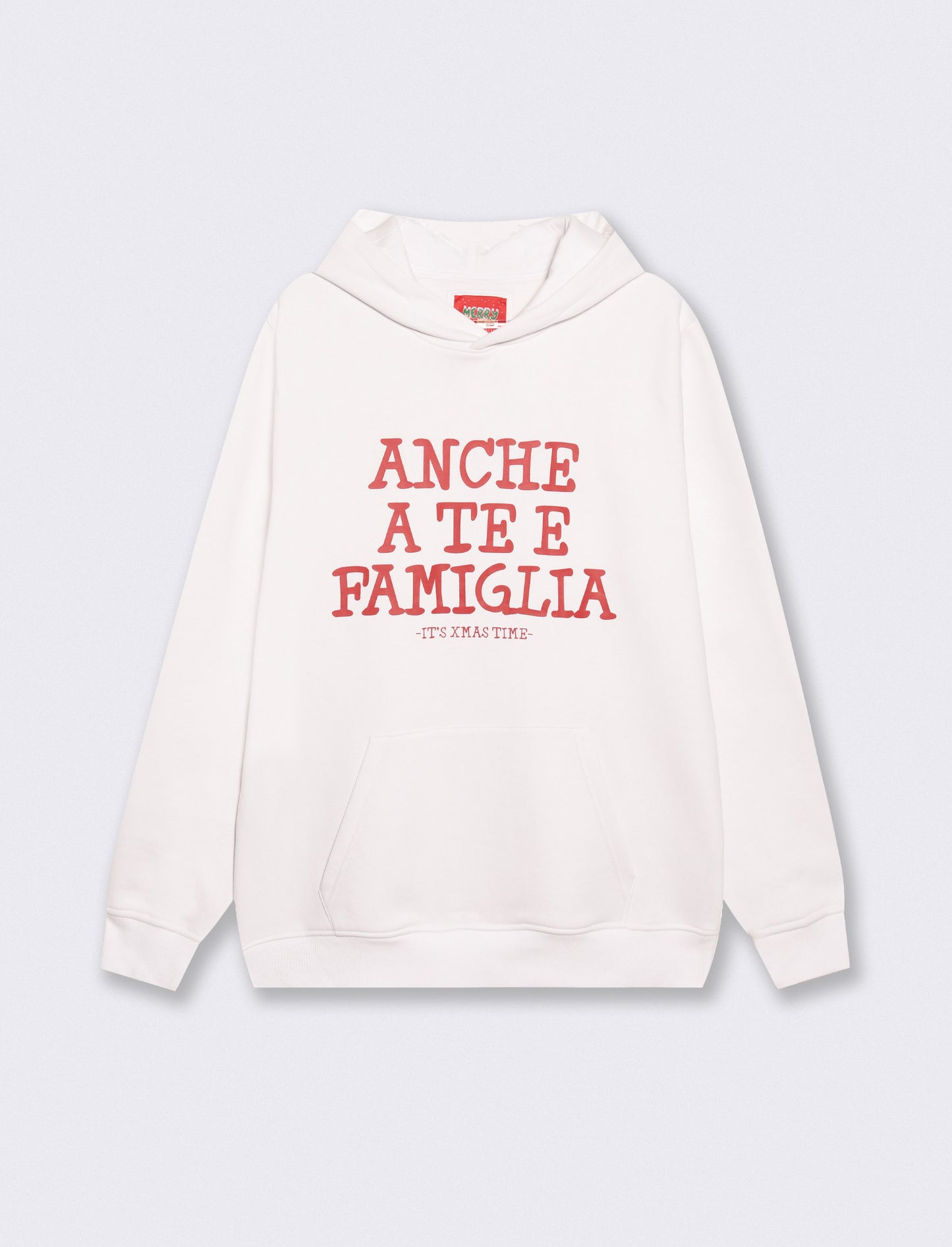 Felpa con cappuccio e stampa moderna - Bianco sporco