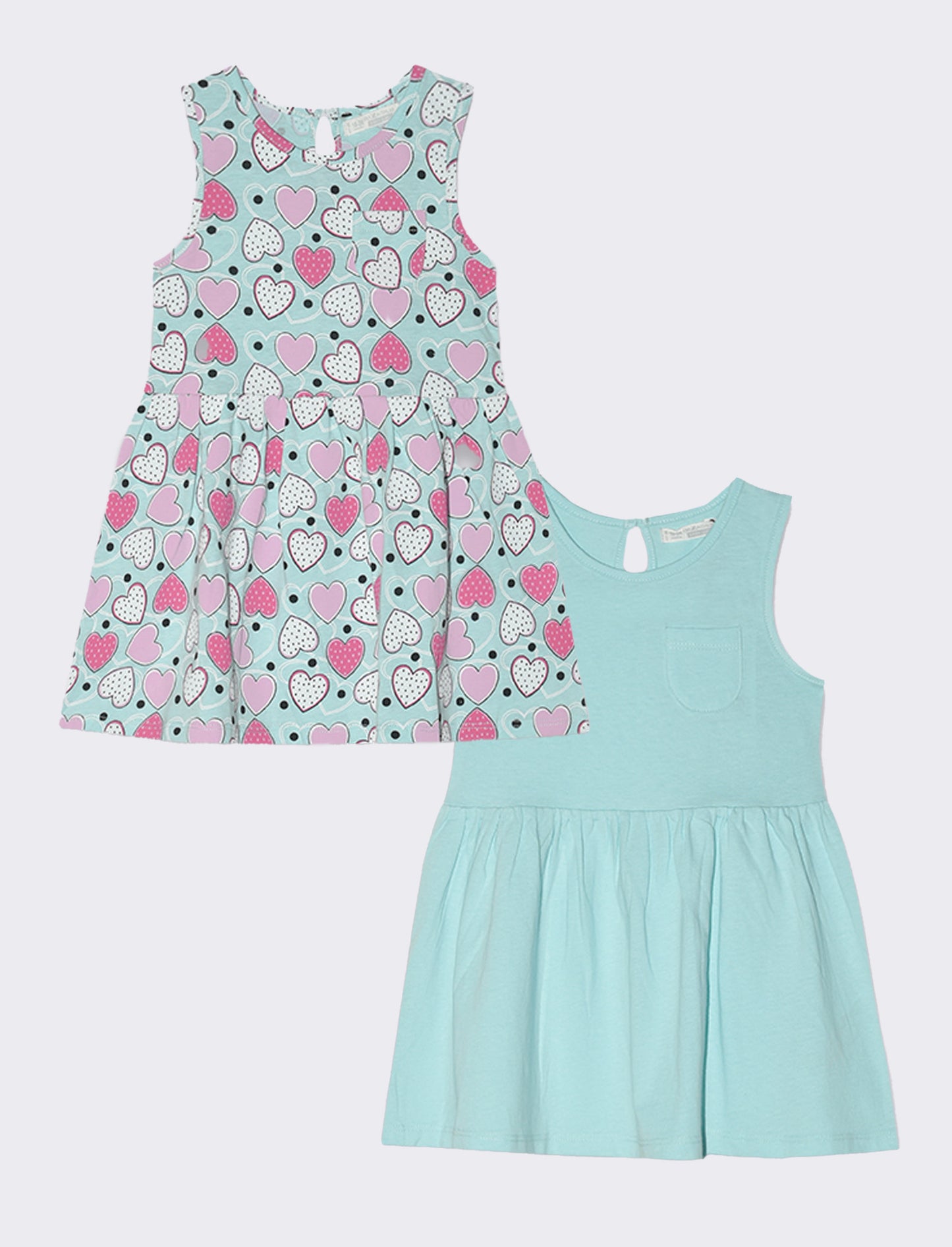 Abito bipack da neonata - Verde acqua