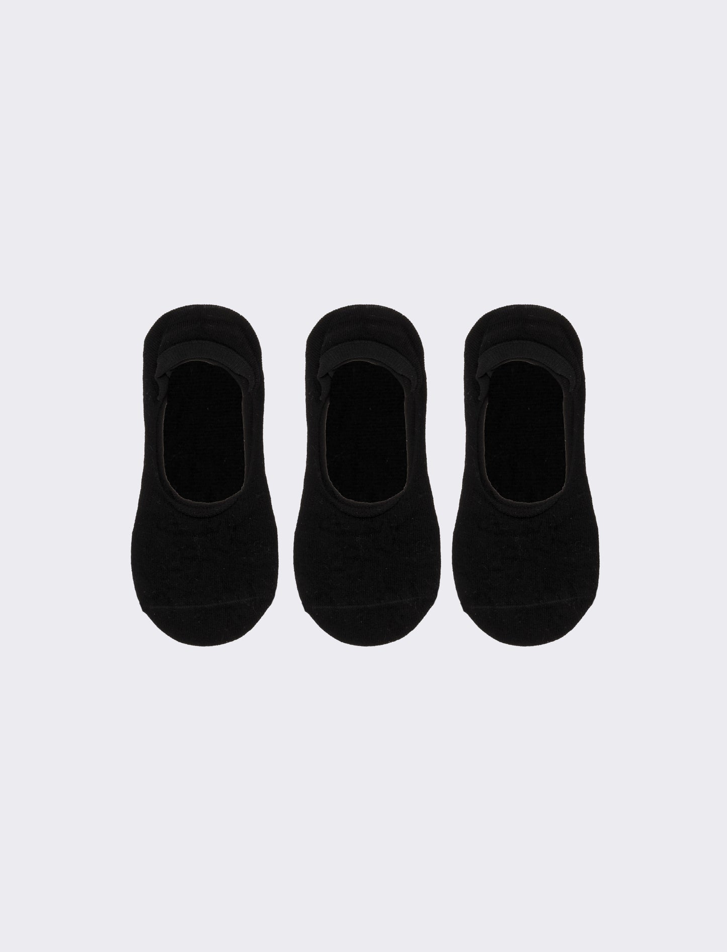 Calzini donna 3 paia sottopiede con silicone - Nero