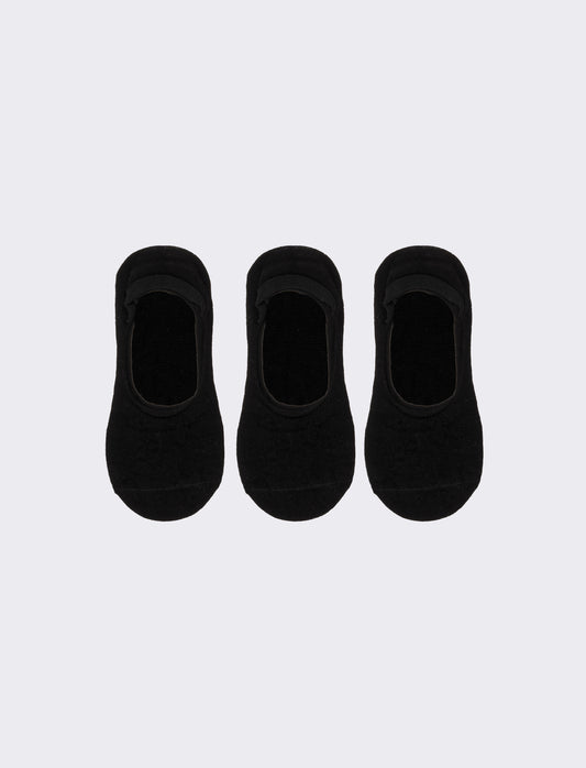 Calzini donna 3 paia sottopiede con silicone - Nero
