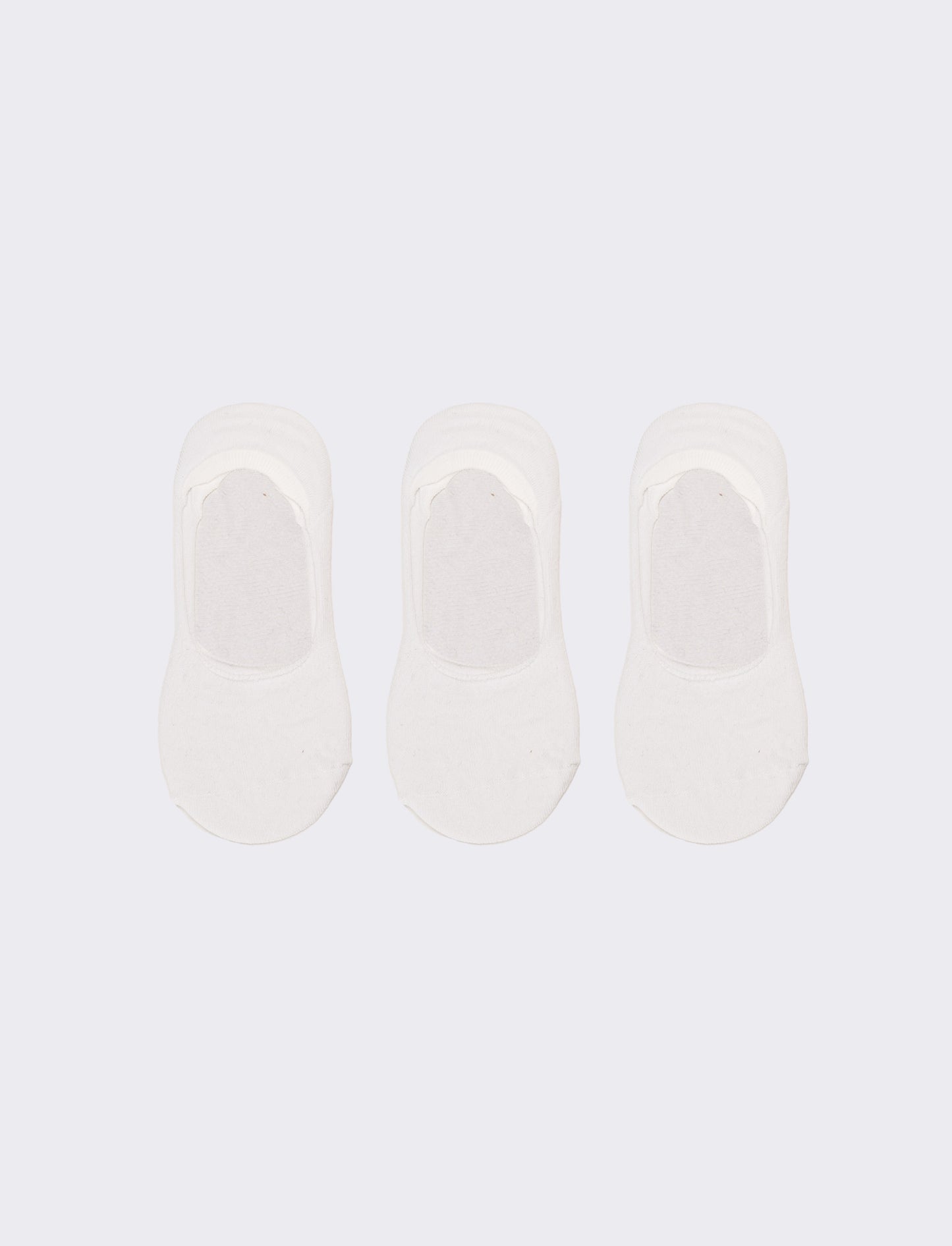 Calzini donna 3 paia sottopiede con silicone - Bianco