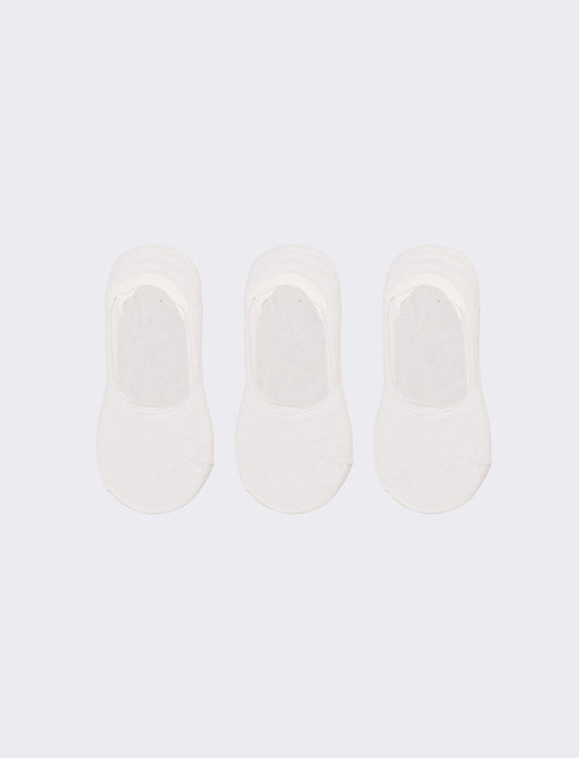 Calzini donna 3 paia sottopiede con silicone - Bianco