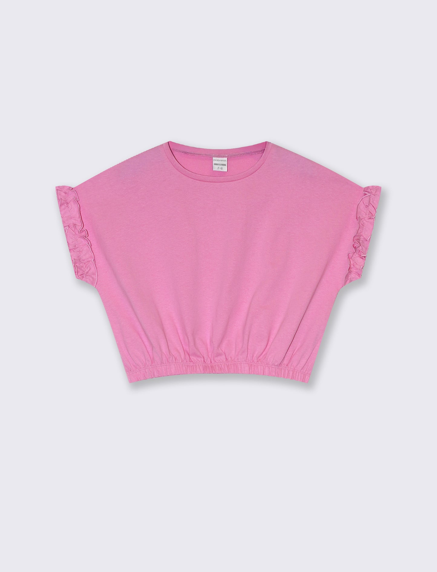T-shirt estiva da bambina con rouches - Rosa