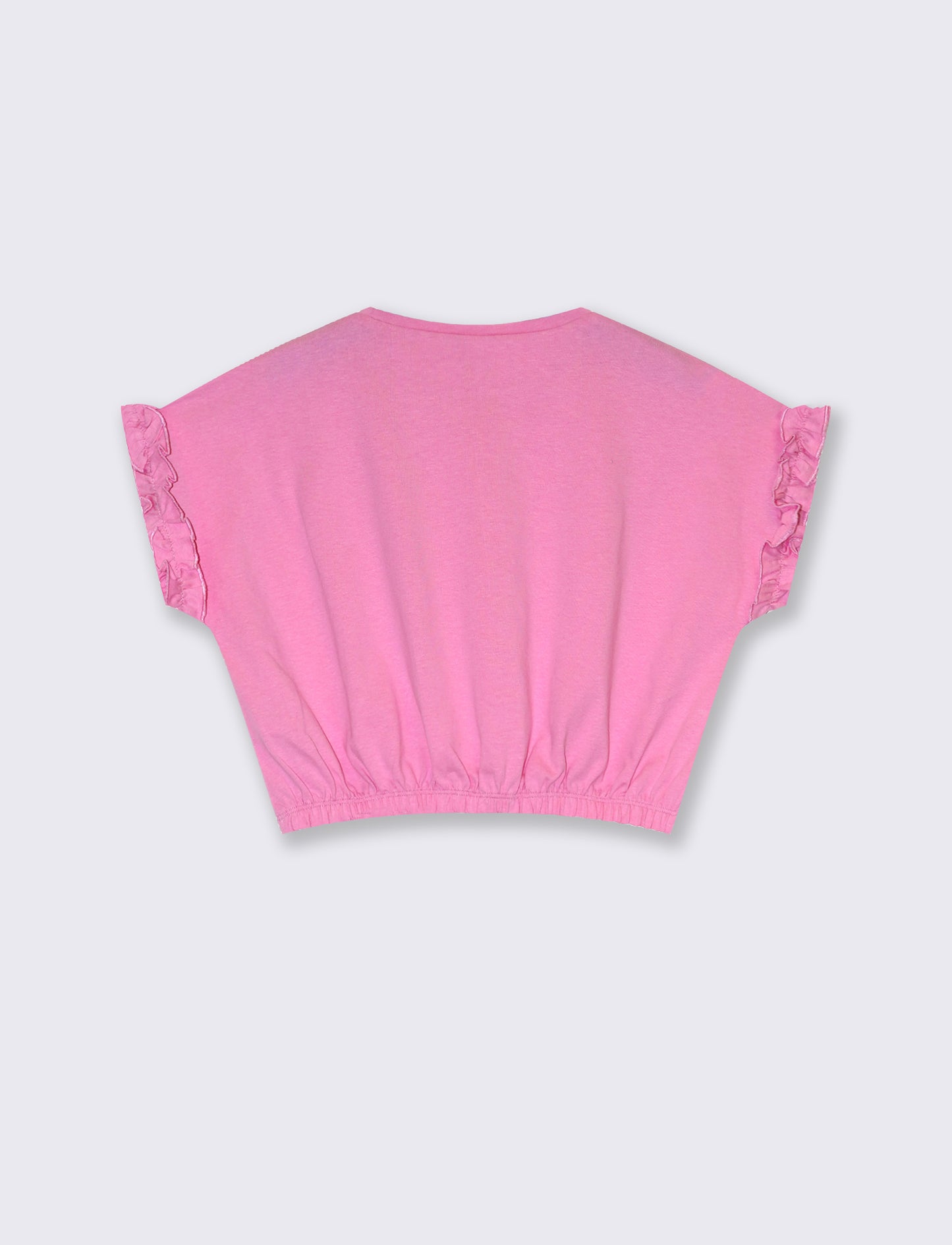 T-shirt estiva da bambina con rouches - Rosa