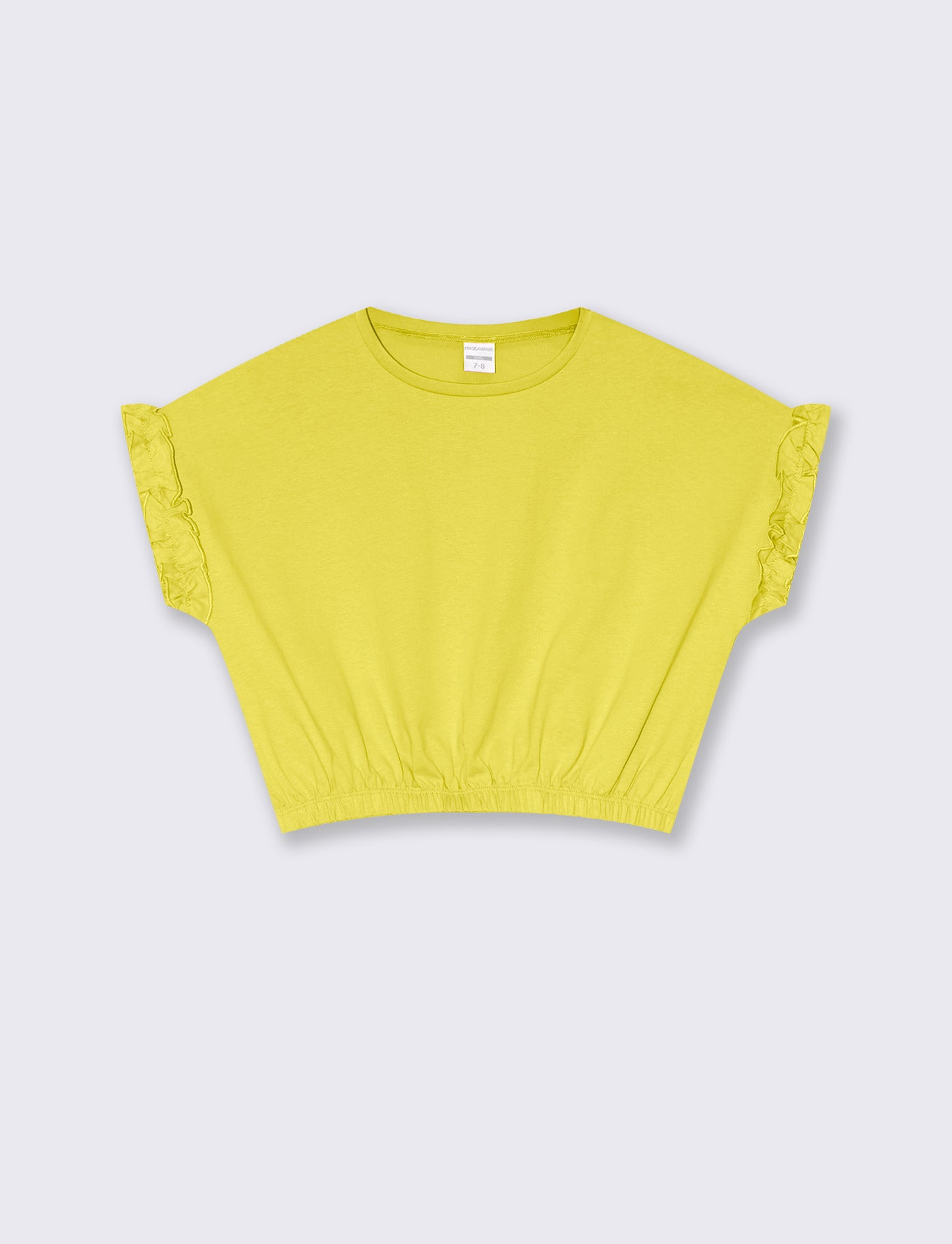 T-shirt estiva da bambina con rouches - Giallo