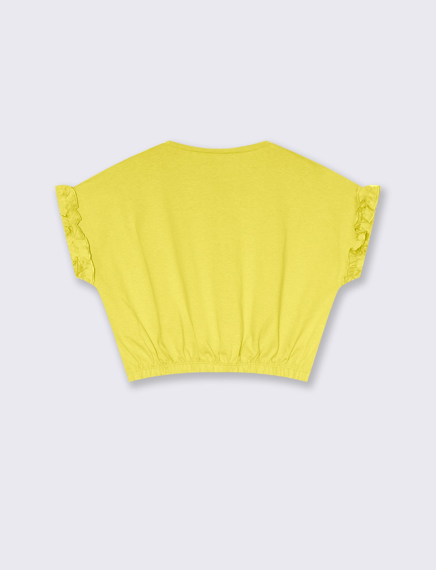 T-shirt estiva da bambina con rouches - Giallo
