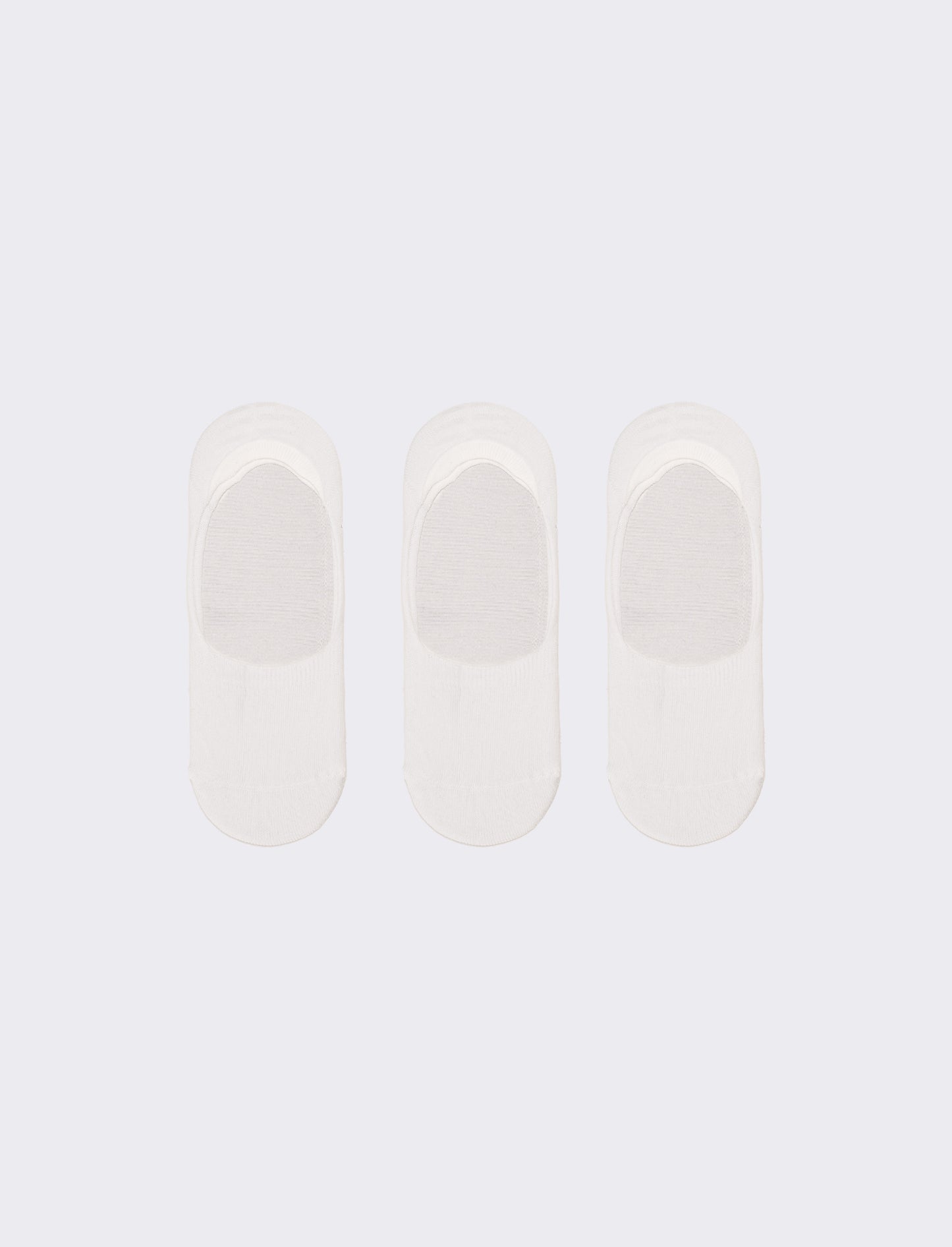 Calzino uomo 3 paia sottopiede con silicone - Bianco