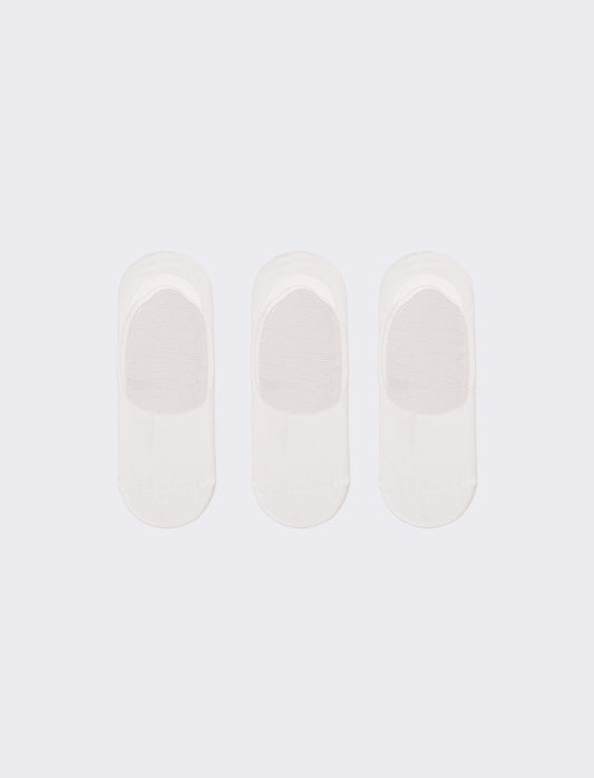 Calzino uomo 3 paia sottopiede con silicone - Bianco